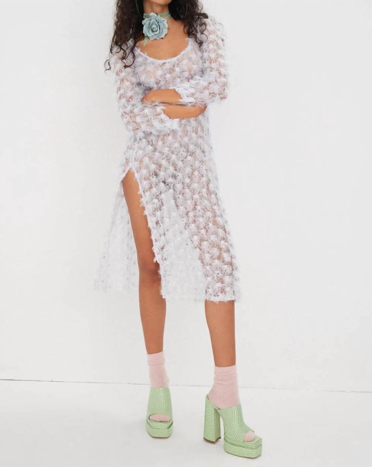 long sleeve crochet mini dress Montego Mini Dress