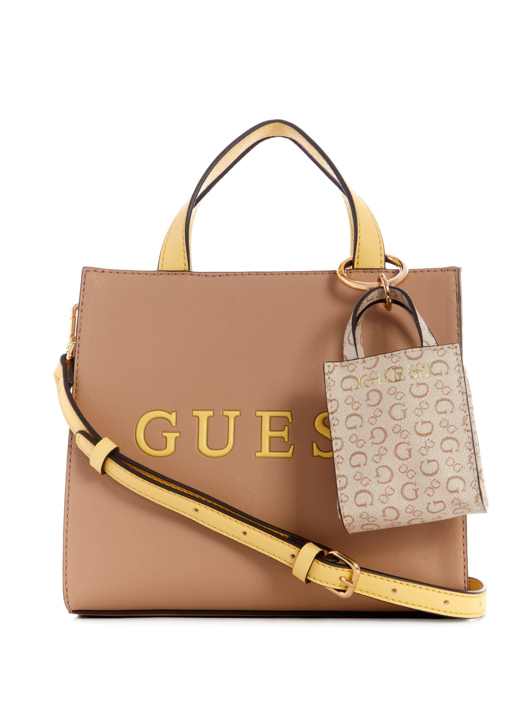  GUESS Logo-Tape Mini Tote Crossbody : Clothing, Shoes & Jewelry