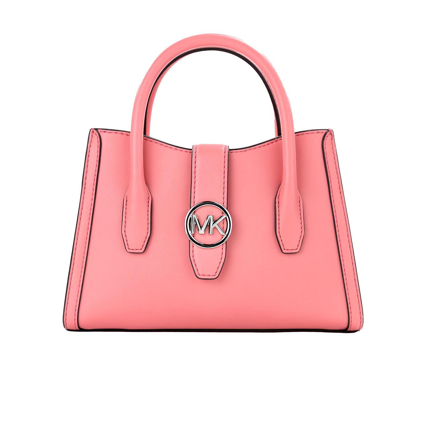 Michael Kors Gabby Small Tea Rose Faux Leather Top Zip Satchel