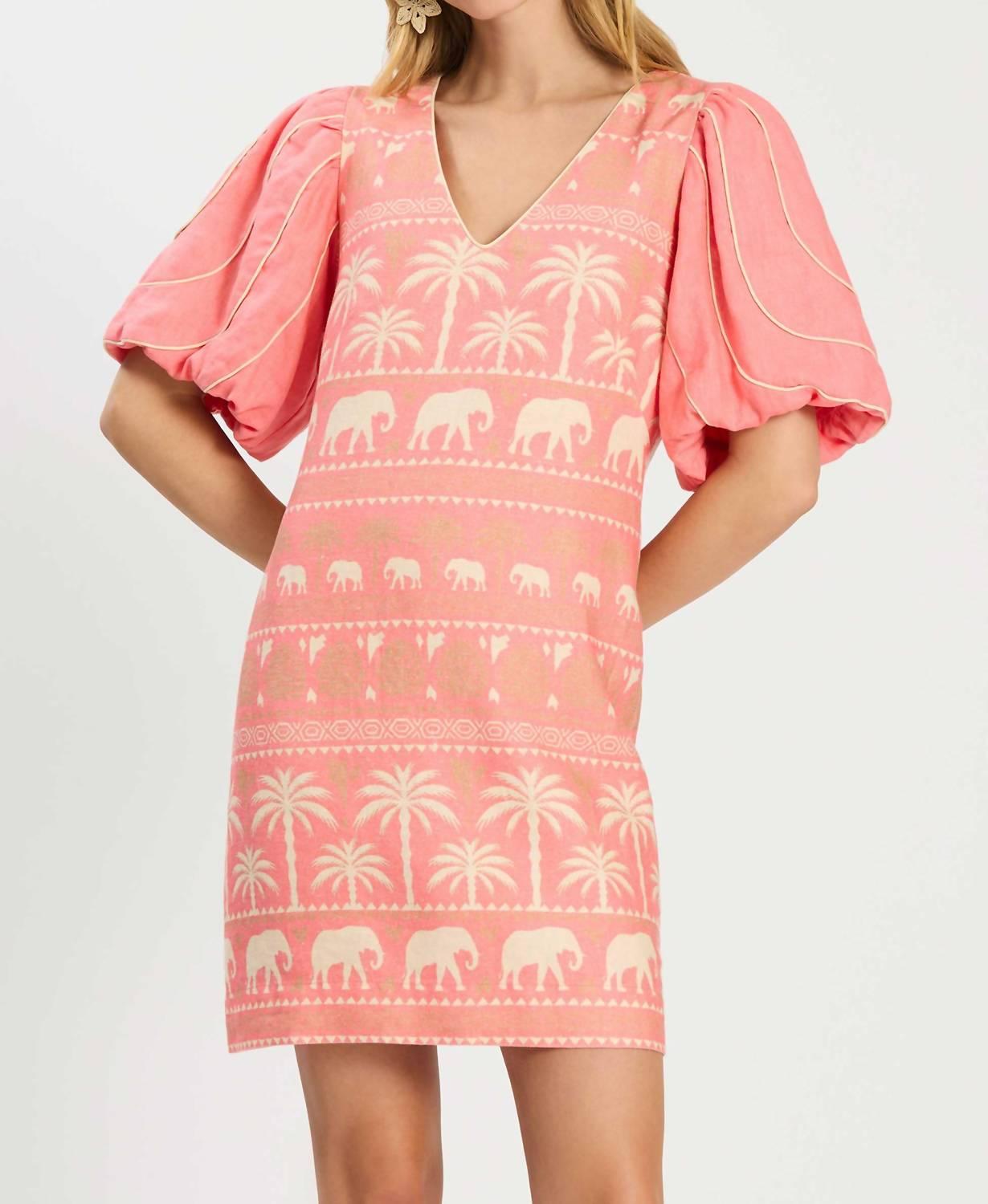 tyler boe dresses Vicky Dress In Pink Cheetah Get ready for a blooming good time with the Tyler Boe Dress tyler boe Lexi Linen Tropical