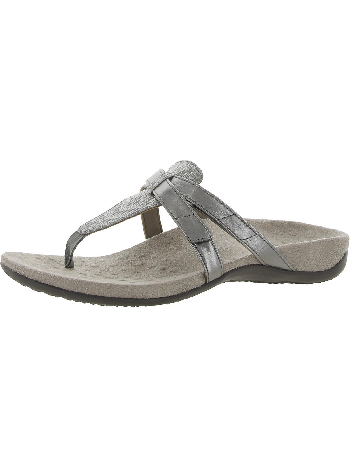 Vionic Karley Leather Thong Slide Sandals in Gray | Lyst