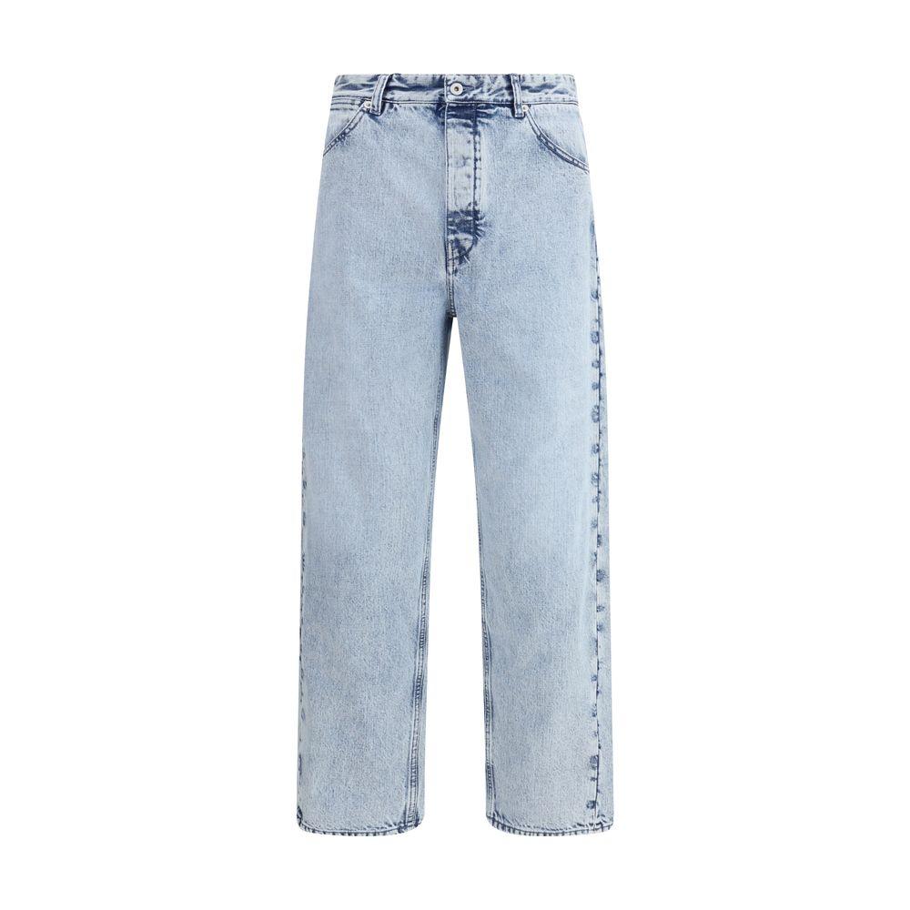 デニム・ジーパン Jil Sander White Jeans With Logo Patch O Crystal Logo Distressed Jeans Bleached Indigo | The Webster