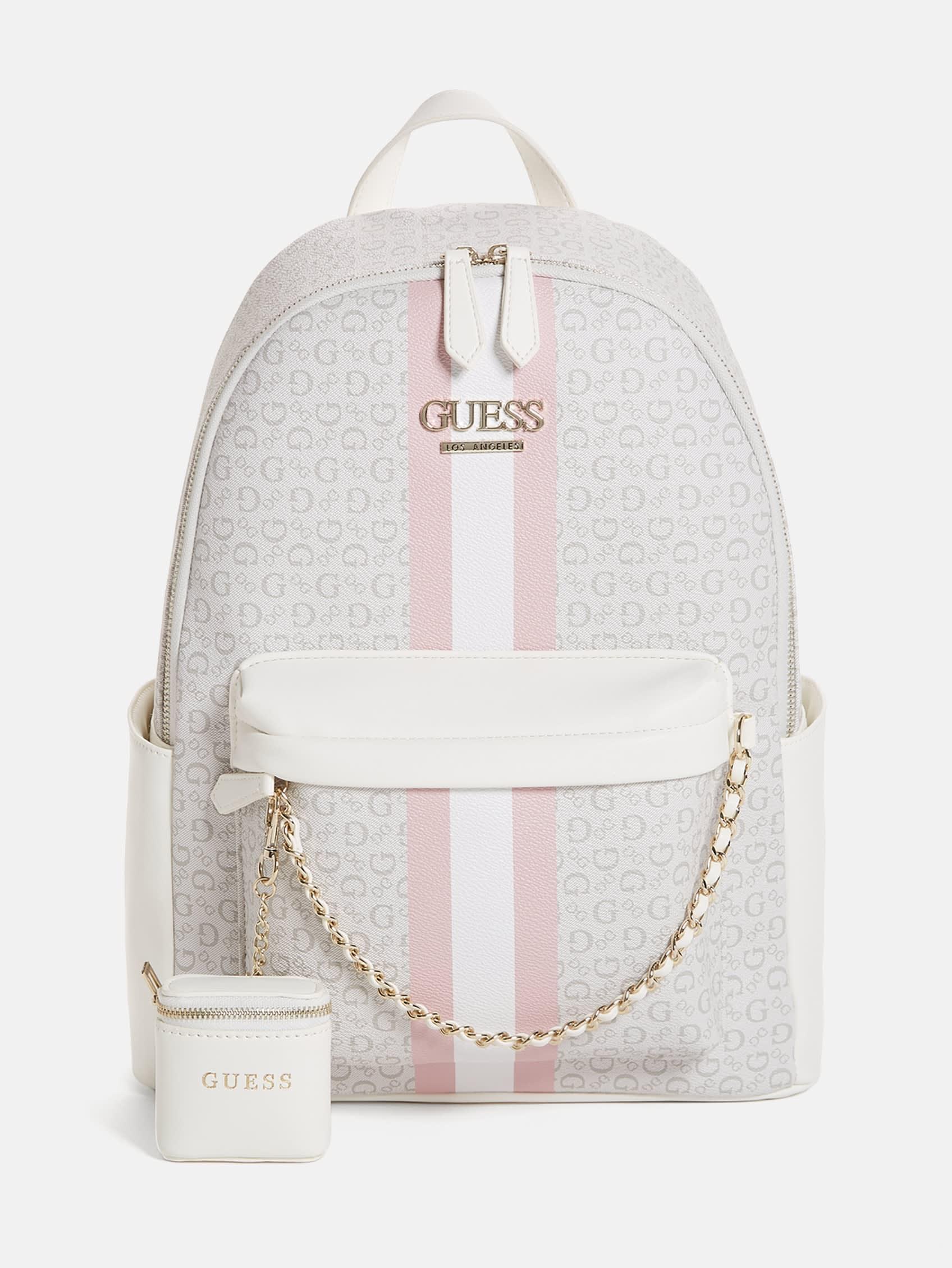 Guess Factory Ella Faux-leather Backpack in White | Lyst