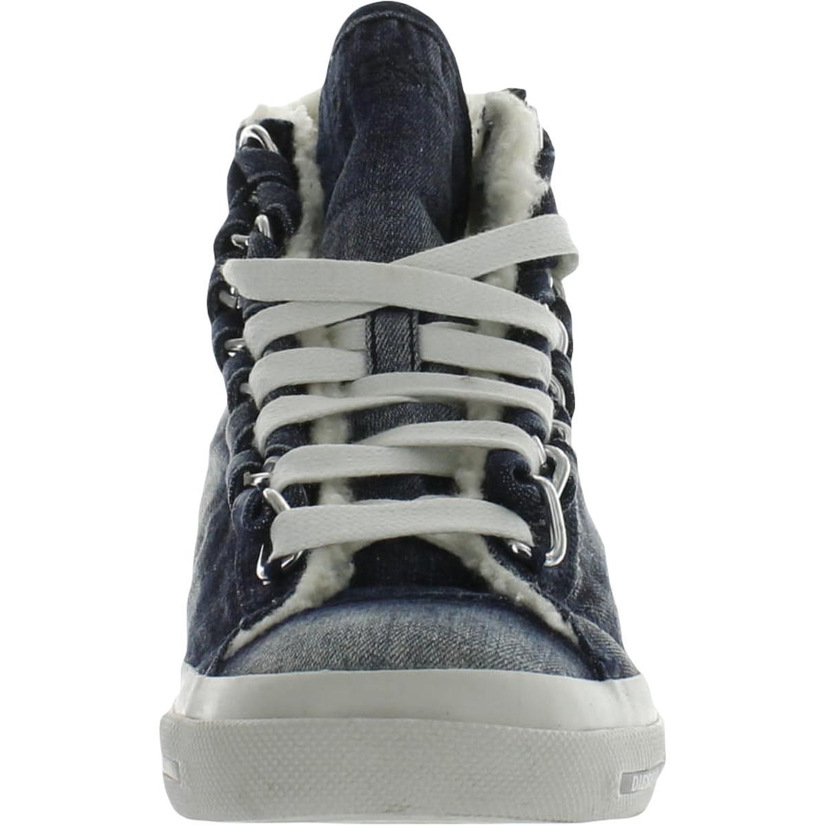 DIESEL Exposure Iv Faux Fur Denim Casual And Fashion Sneakers in Blue | Lyst