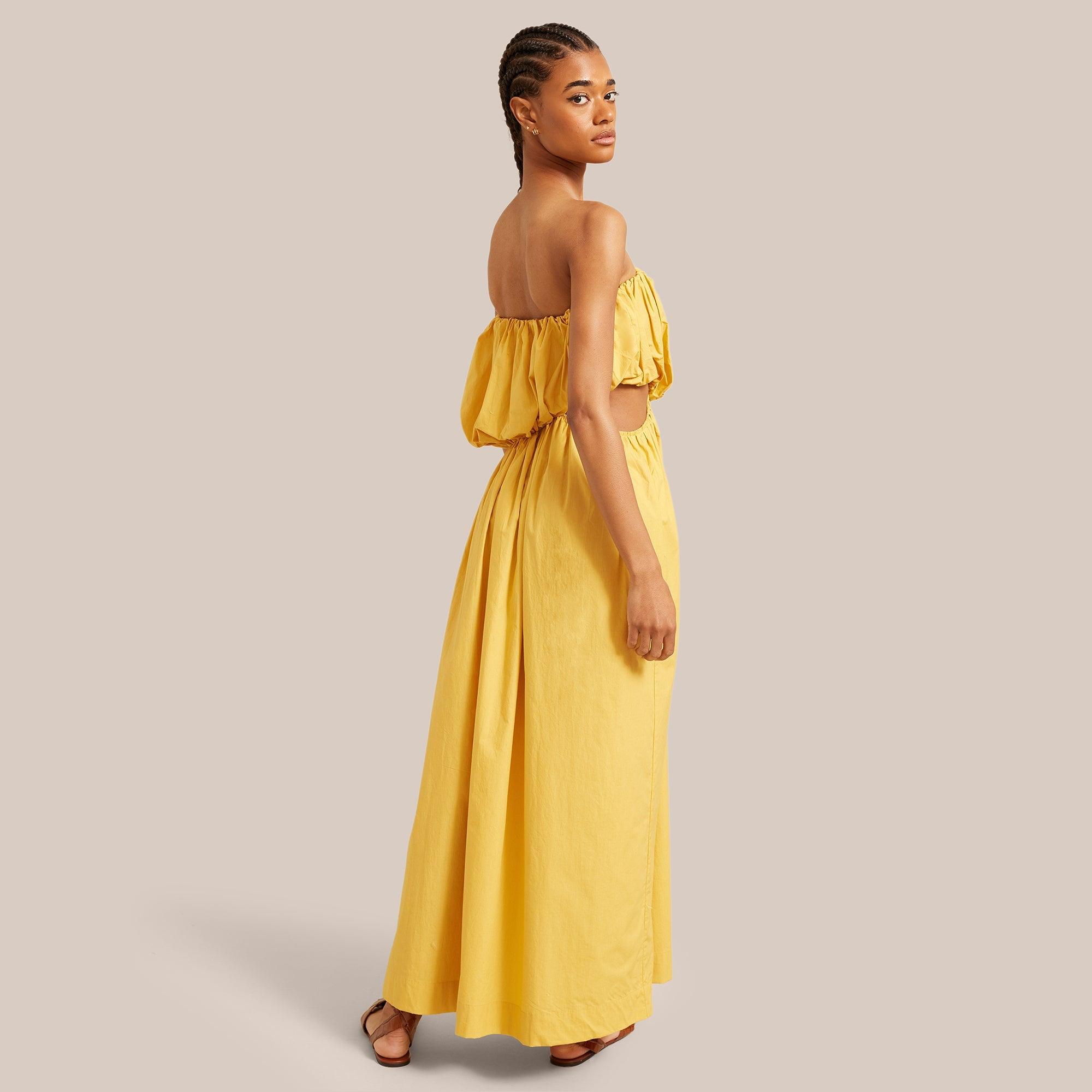MODERN CITIZEN Joska Asymmetric Cut-out Dress in Yellow | Lyst