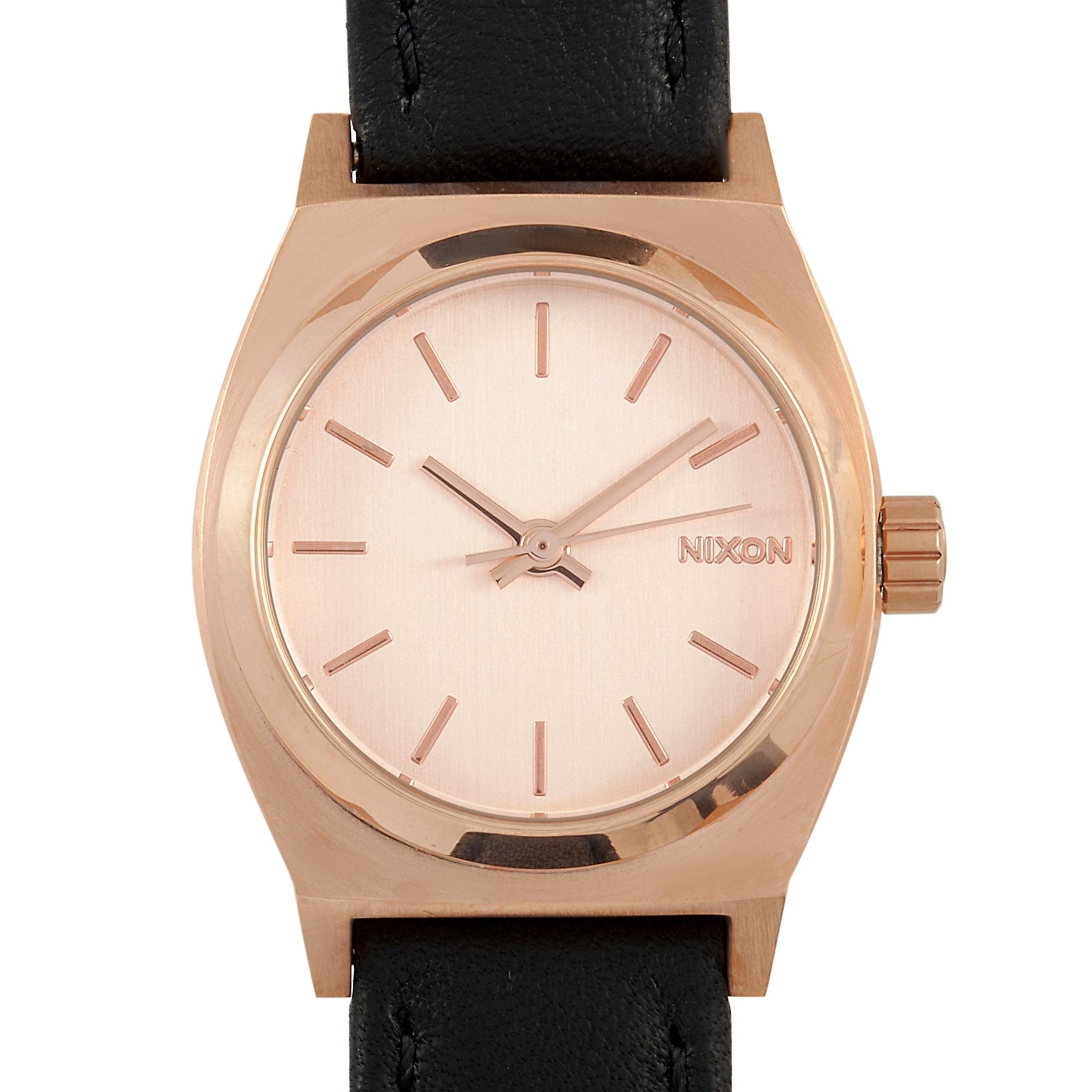 Nixon Small Time Teller Leather All Rose Gold 26 Mm Stainless Steel Ladies  Watch A509 1932 in Metallic | Lyst