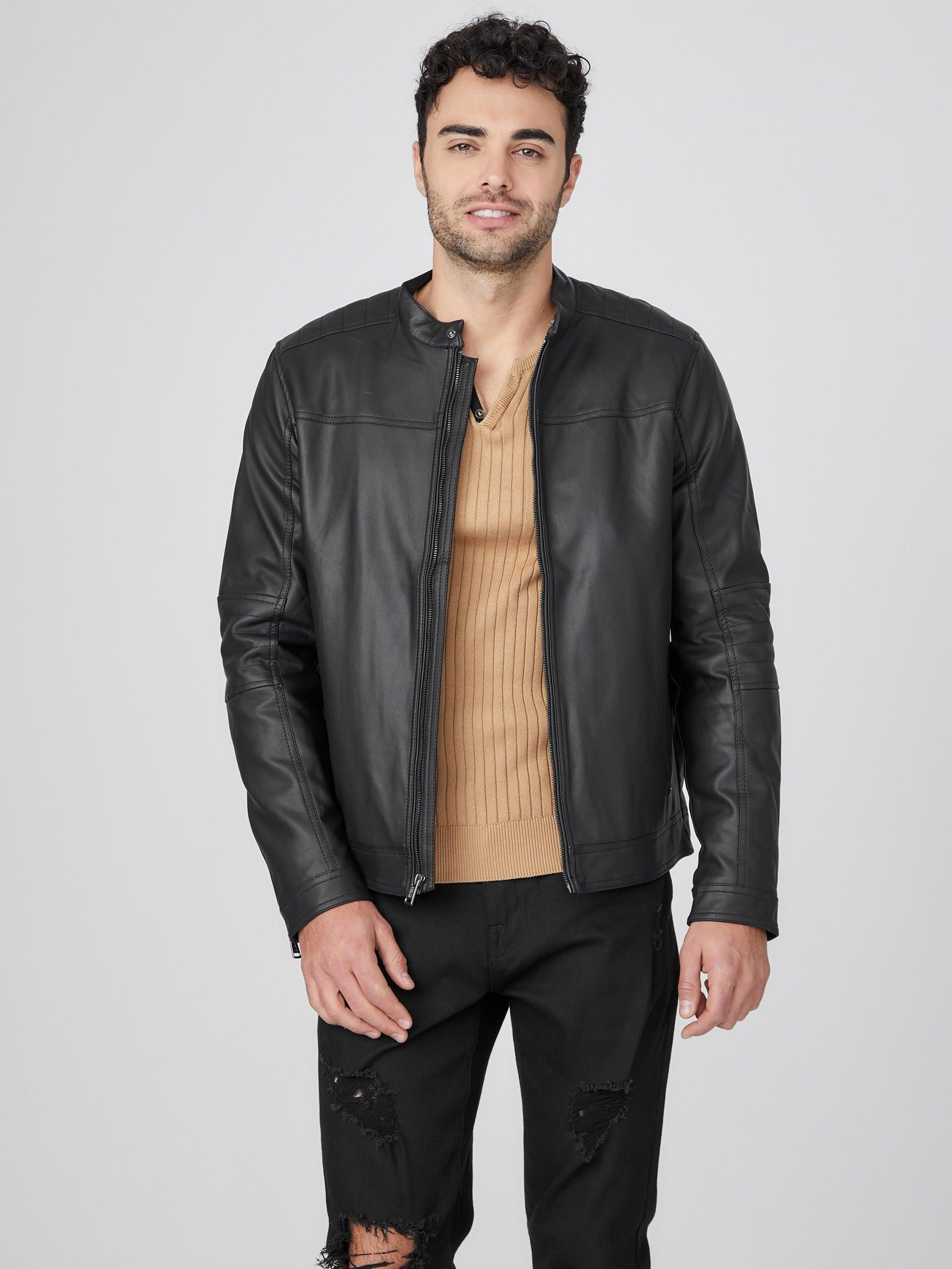 Guess Factory Jacky Moto Jacket in Black for Men | Lyst