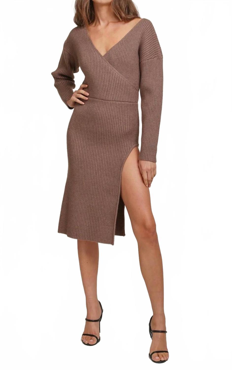 Line & Dot Rendezvous Sweater Dress in Brown | Lyst