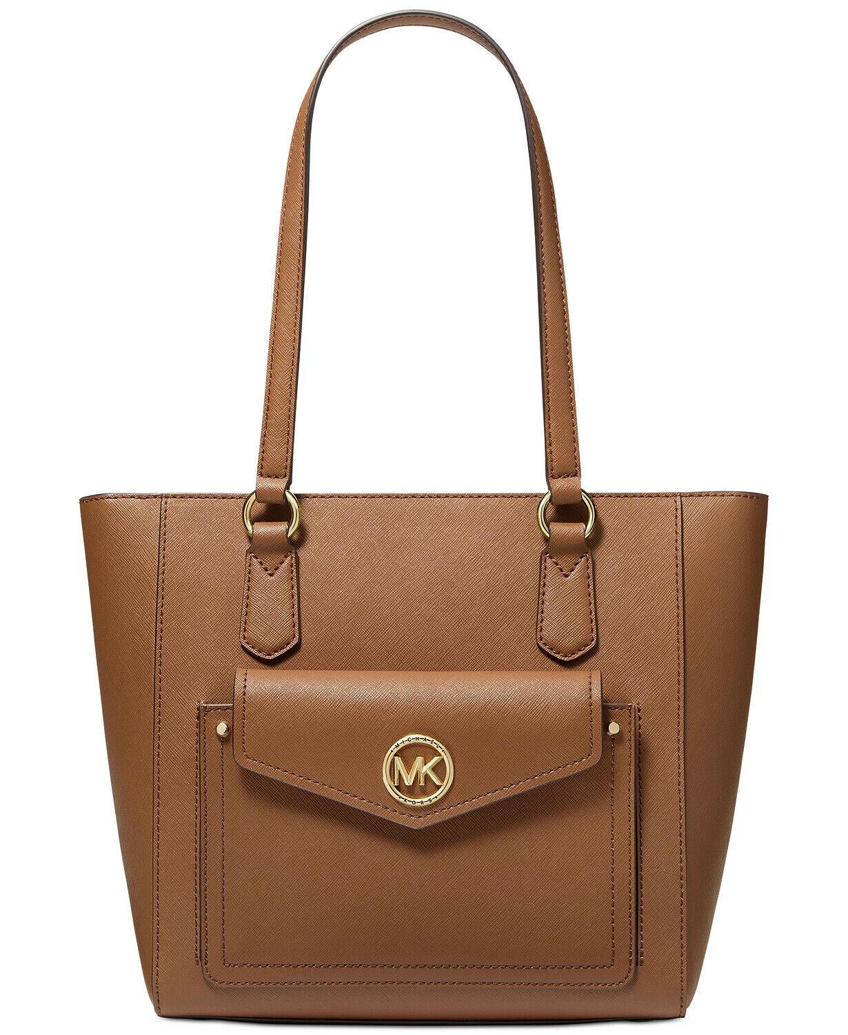 Michael Kors Women's Jet Set Travel Extra-Small Saffiano Leather Top-Zip Tote Bag - Brown