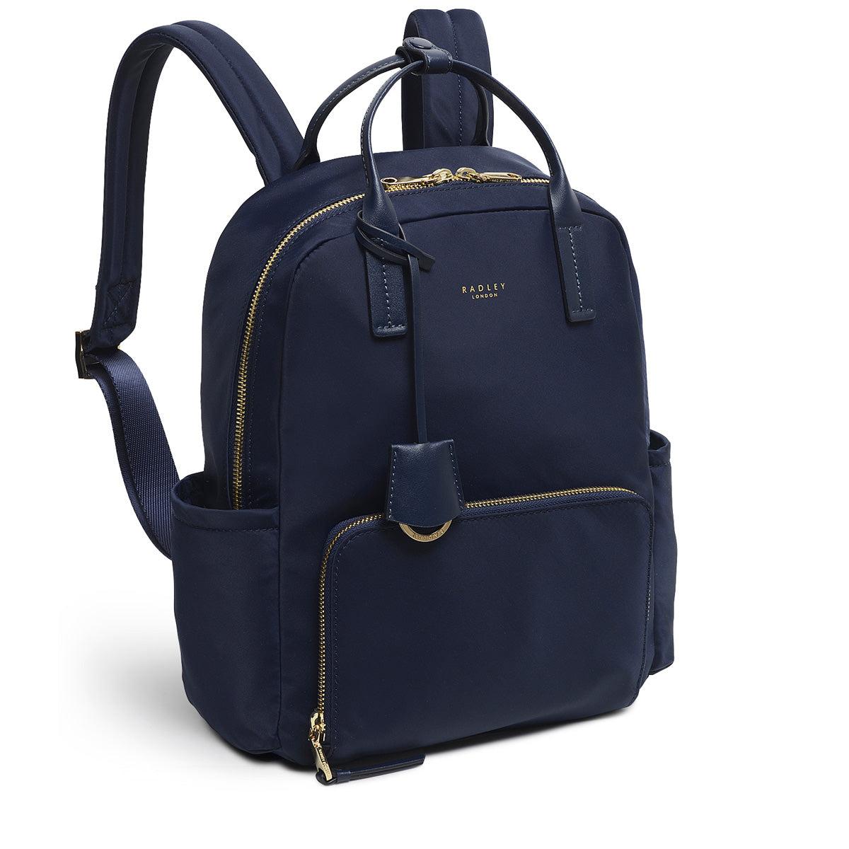 Ink Blue Large Zip-Top Shoulder Bag, Finsbury Park SS22