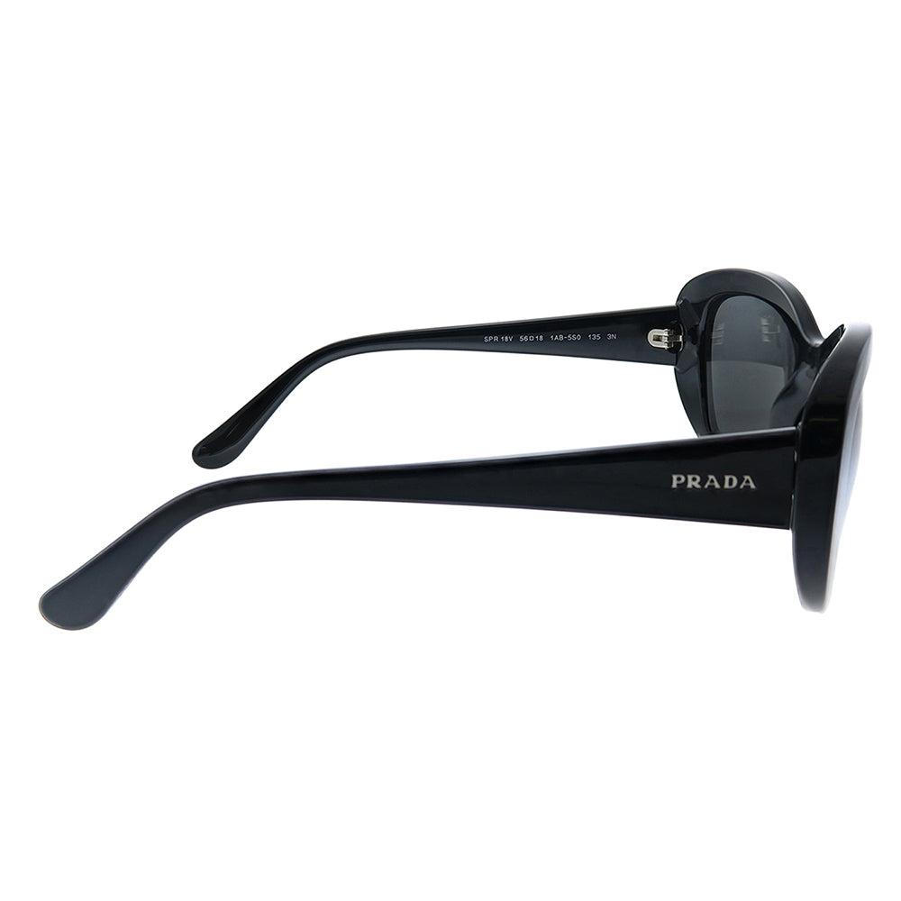 Prada Pr 18vs 1ab5s0 56mm Oval Sunglasses in Black | Lyst