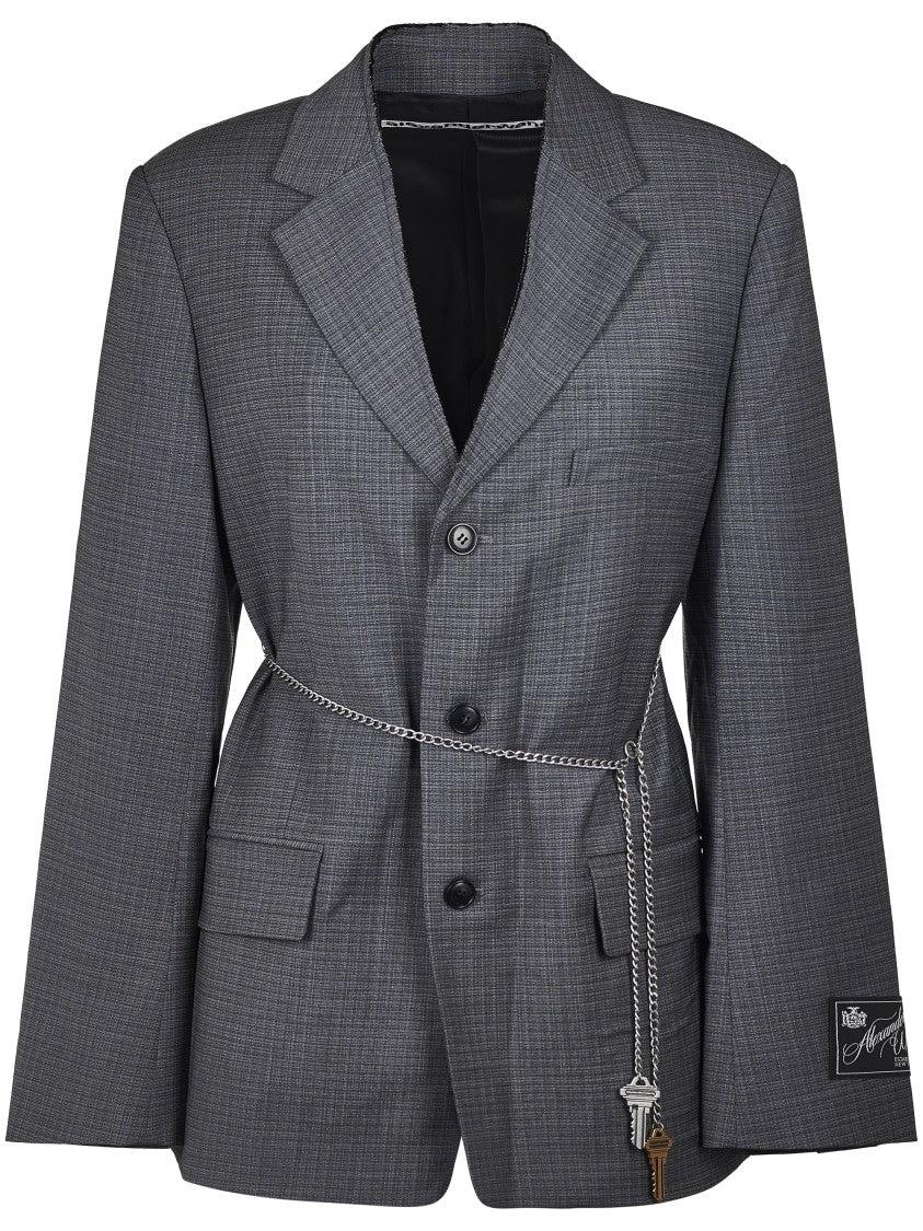 ジャケット Alexander Wang Tailored Blazer Oversized Logo-Embroidered Blazer in BLACK | alexanderwang®