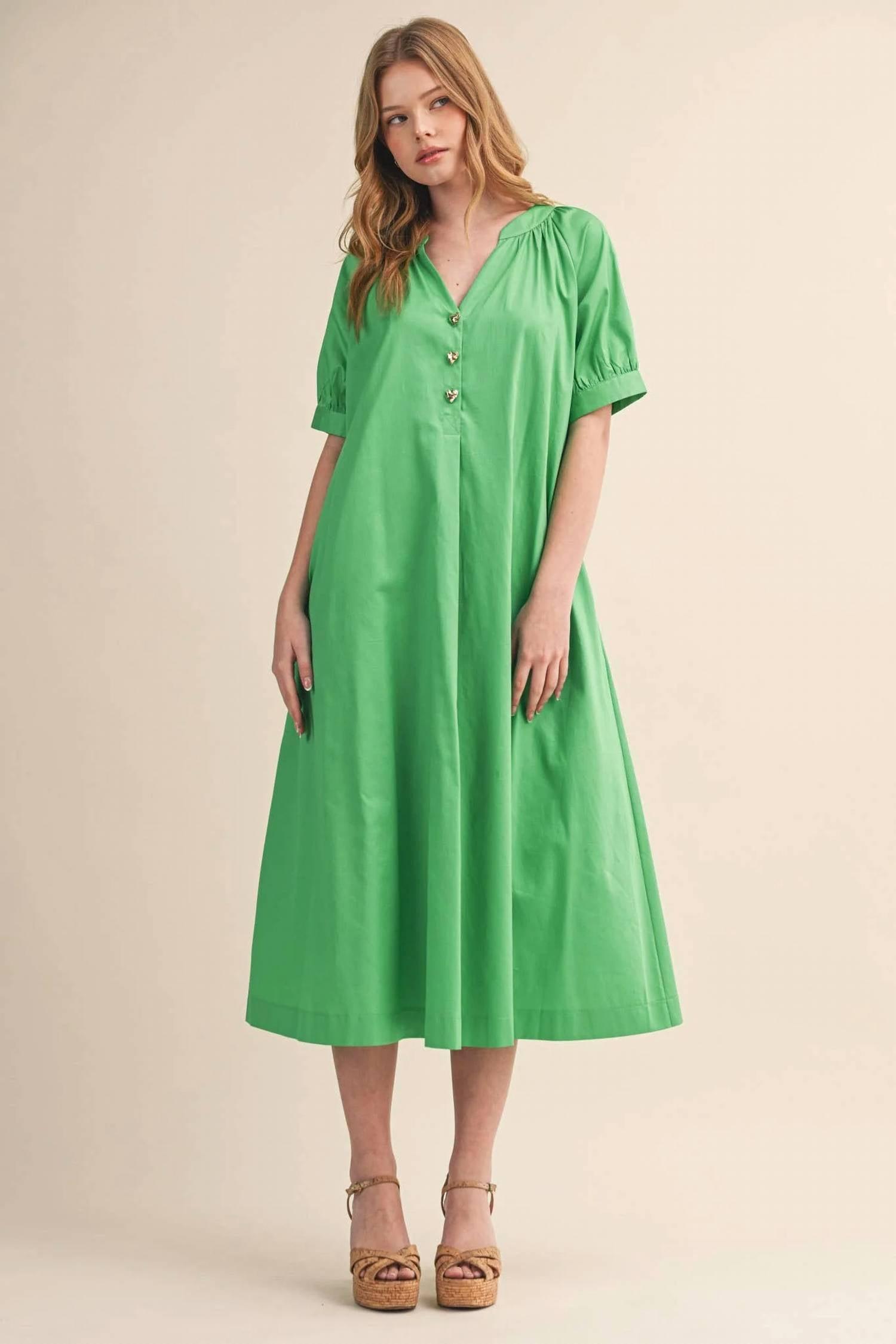 &merci green dress merci Casual and day dresses for Women | Online Sale up to 50% off criss-cross detailing