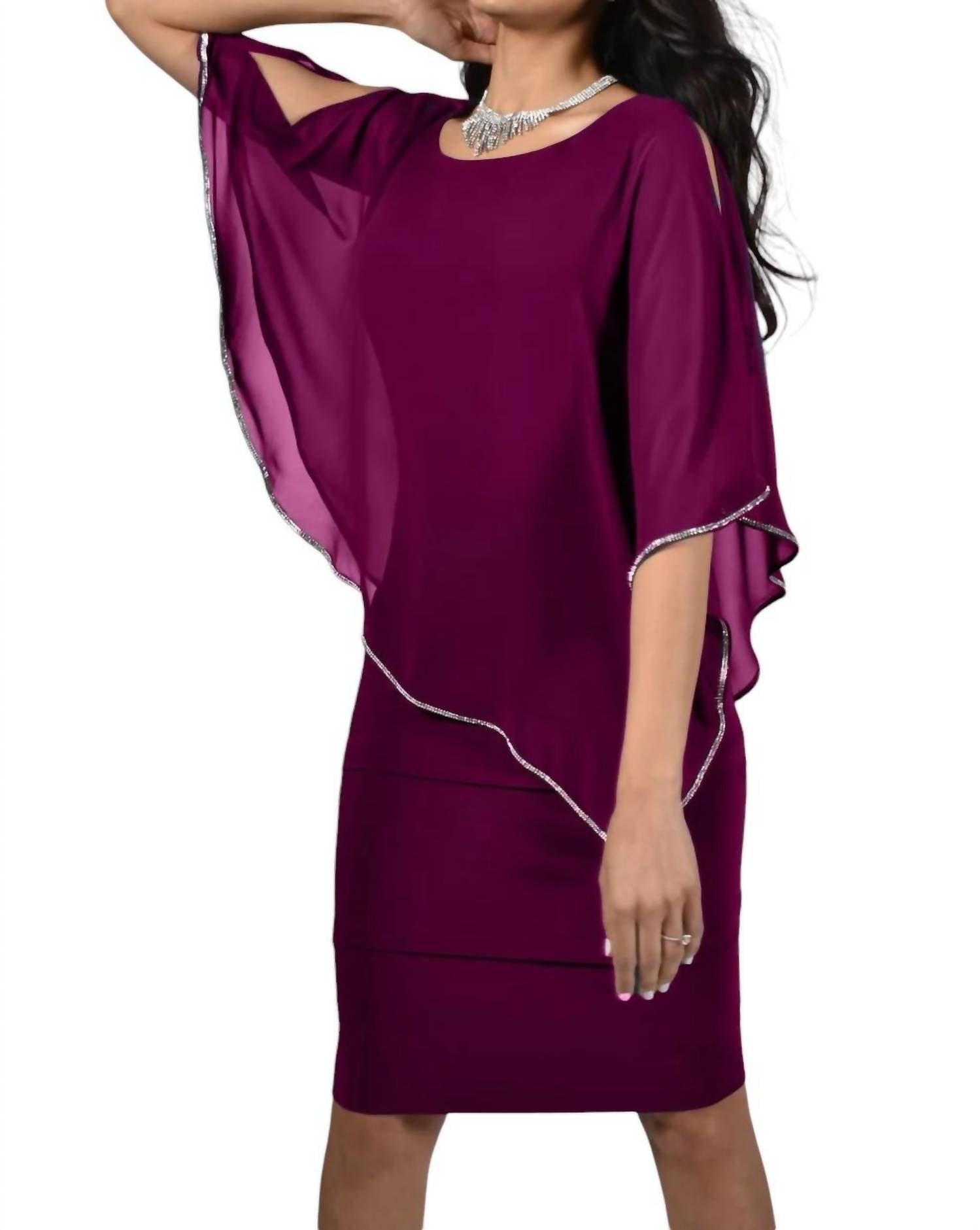 FRANK LYMAN Tiered Rhinestone Overlay Maxi Dress in Purple | Lyst