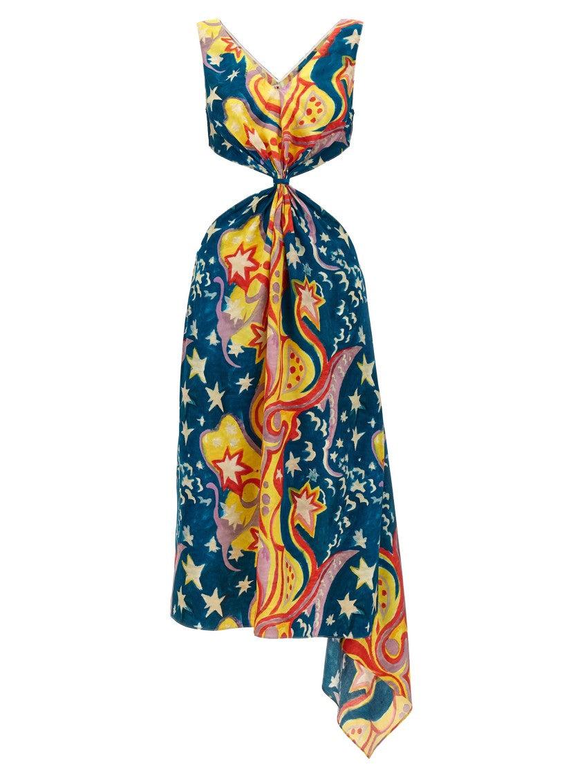 【MARNI】NO VACANCY INN LONG SLEEVELESS DRESS Multicolor No Vacancy Inn Edition Midi Dress by Marni on Sale