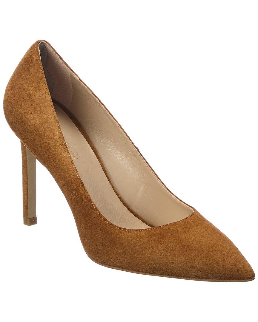 Stuart Weitzman Leigh 95 Suede Pump in Brown | Lyst