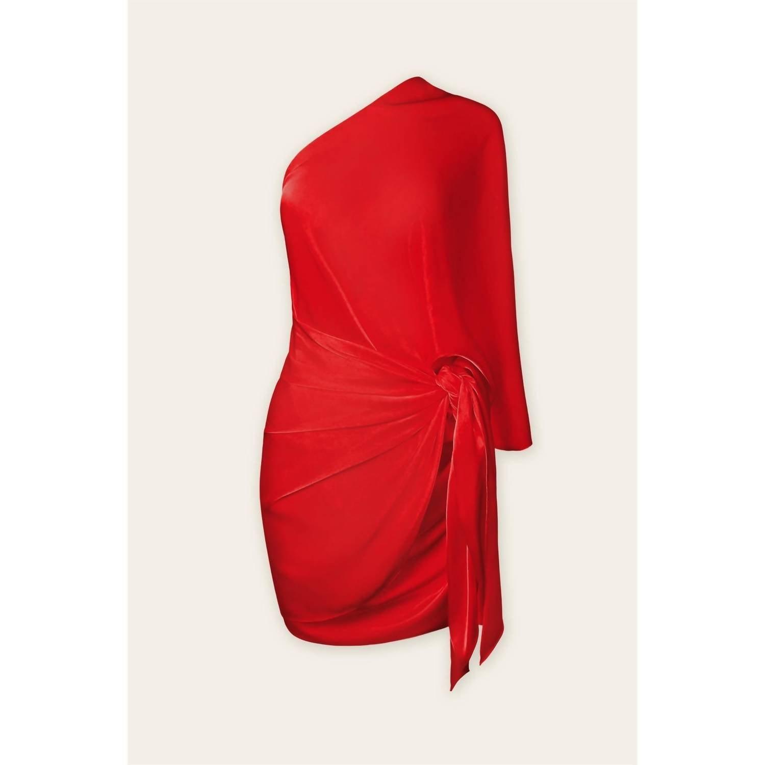 strapless open back dress Scarlet Current Draped Mini Dress main image 1