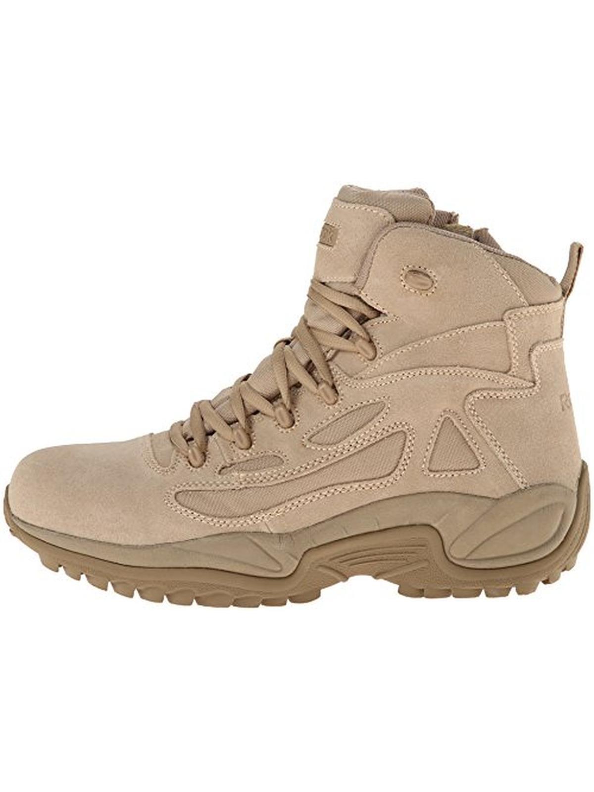 Reebok Rapid Response 6'' Stealth Suede Side Zip Combat Boots in Natural  for Men | Lyst
