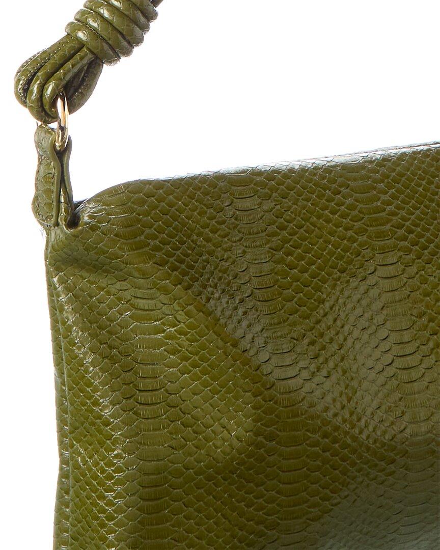Jason Wu Dylon Woven Nylon Ivory Lizard Print Shoulder Bag
