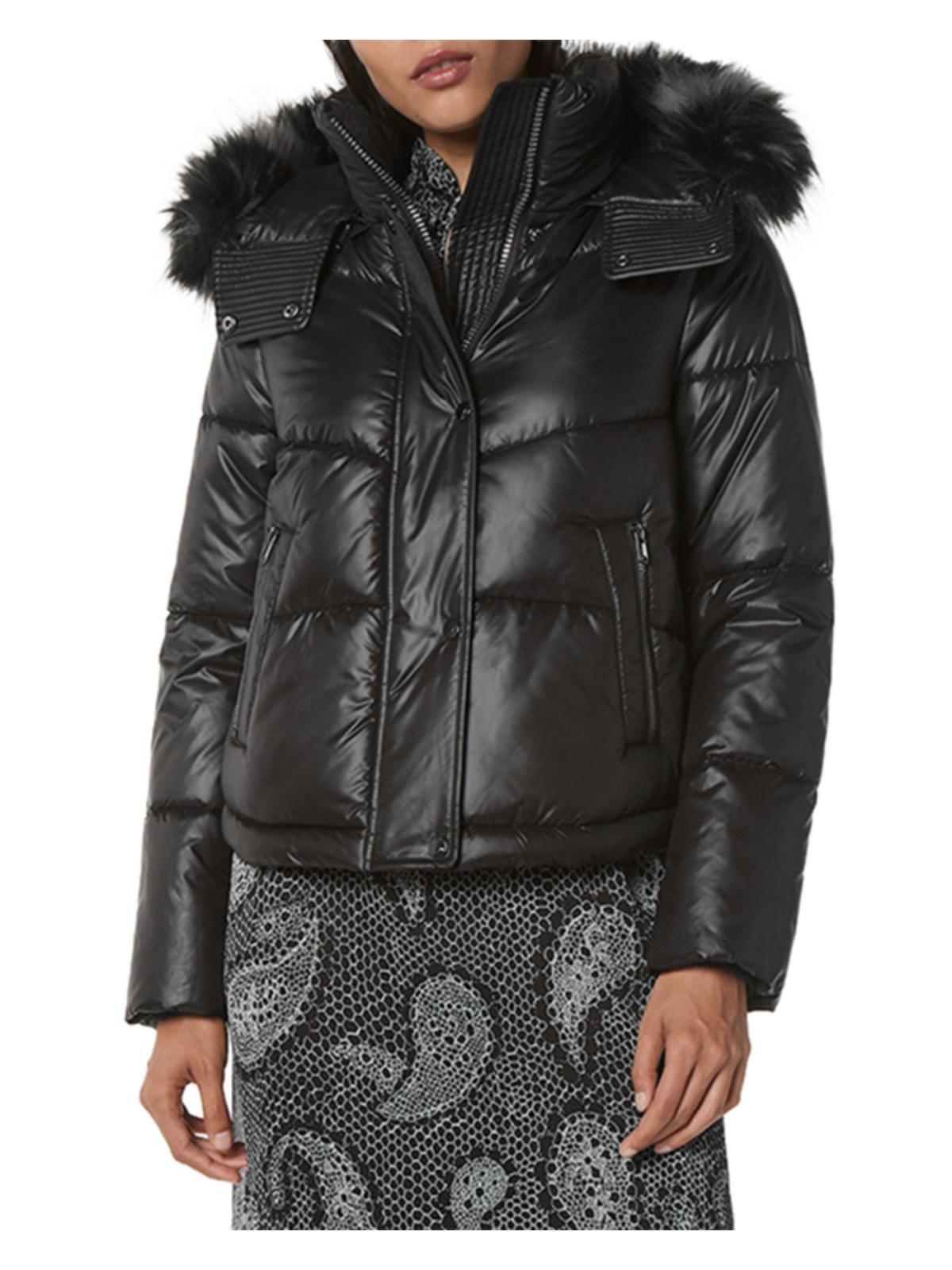Andrew Marc Faux Fur Quilted Puffer Jacket in Black | Lyst