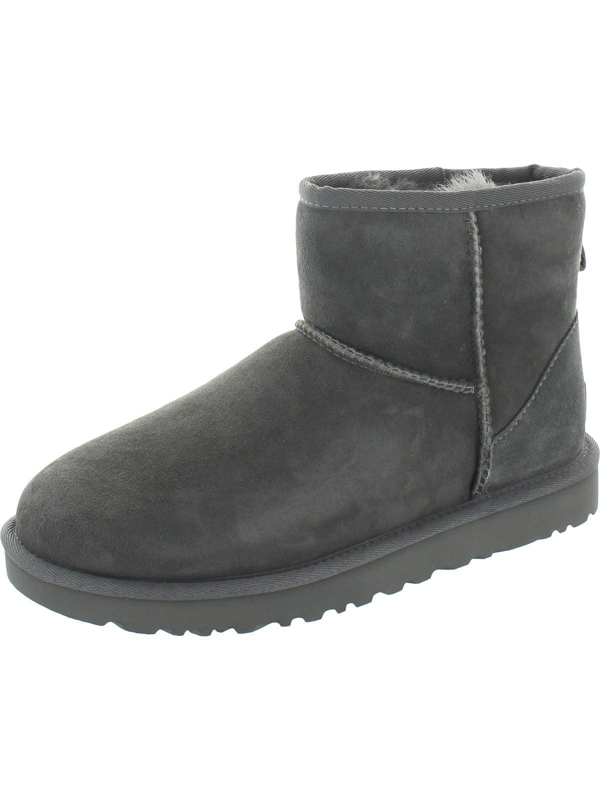 UGG Classic Mini Ii Suede Cold Weather Shearling Boots in Gray | Lyst