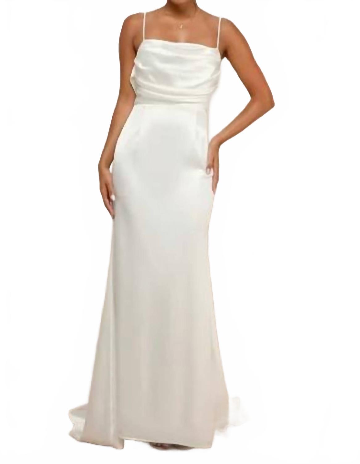 lovely endearment white satin sleeveless backless maxi dress Lulus in White Satin Slip Dress: wedding01 Decorative covered button details Size:US10