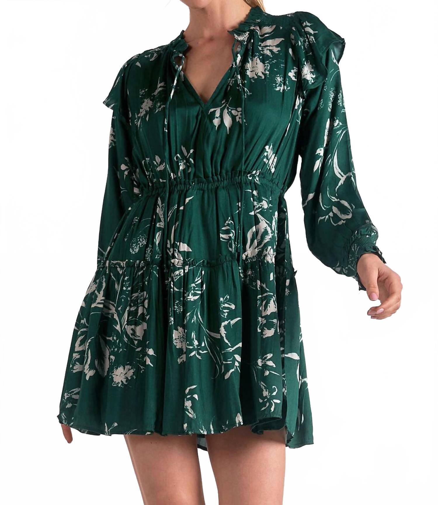 elan green dress Full Size Cotton Poplin Ruffled Tiered Midi Dress – capsulewardrobeshop main image 0