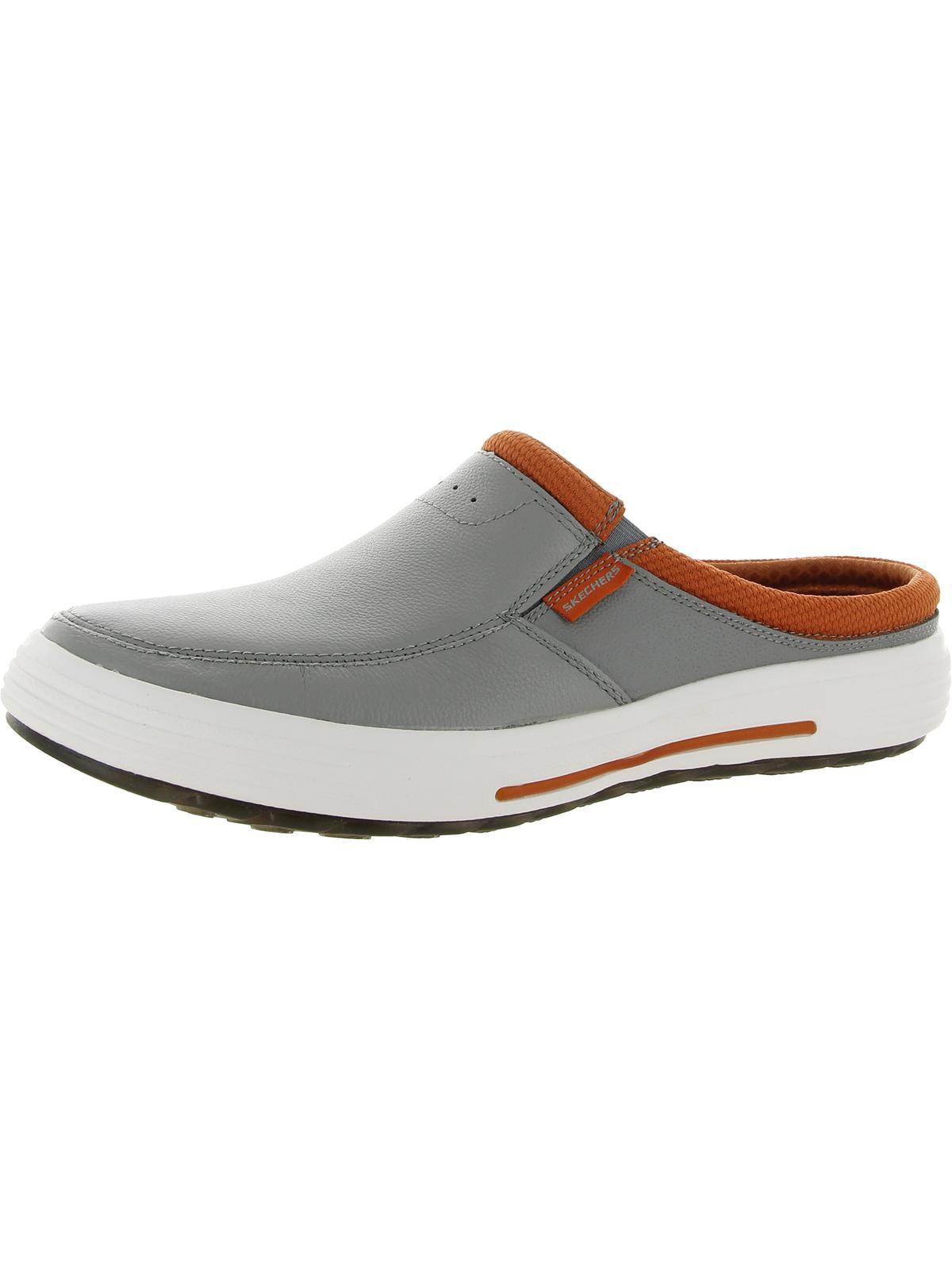 Skechers Porter - Vamen Leather Slip On Clogs in White for Men | Lyst