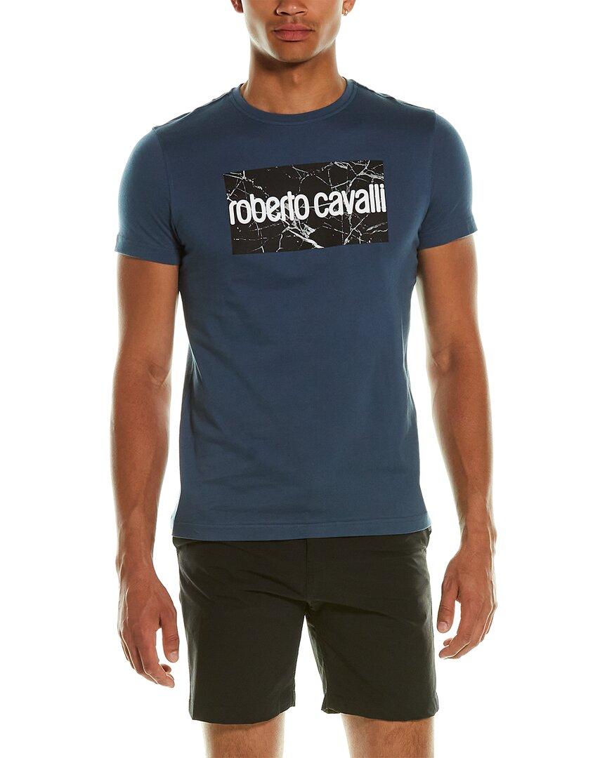 Roberto Cavalli Cotton T-shirt in Blue 