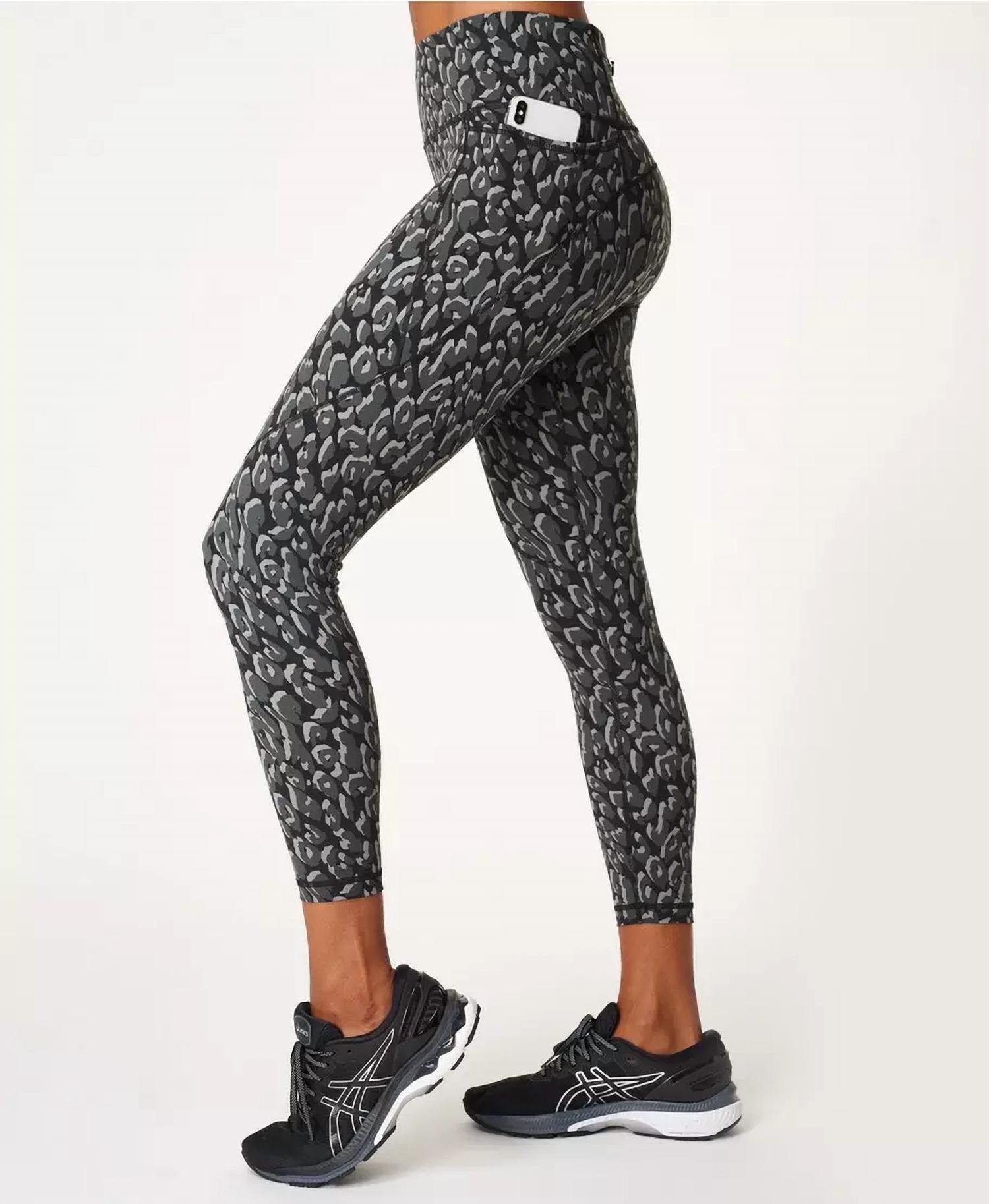 Sweaty Betty Power 7/8 Workout Leggings In Black Tonal Leopard Print