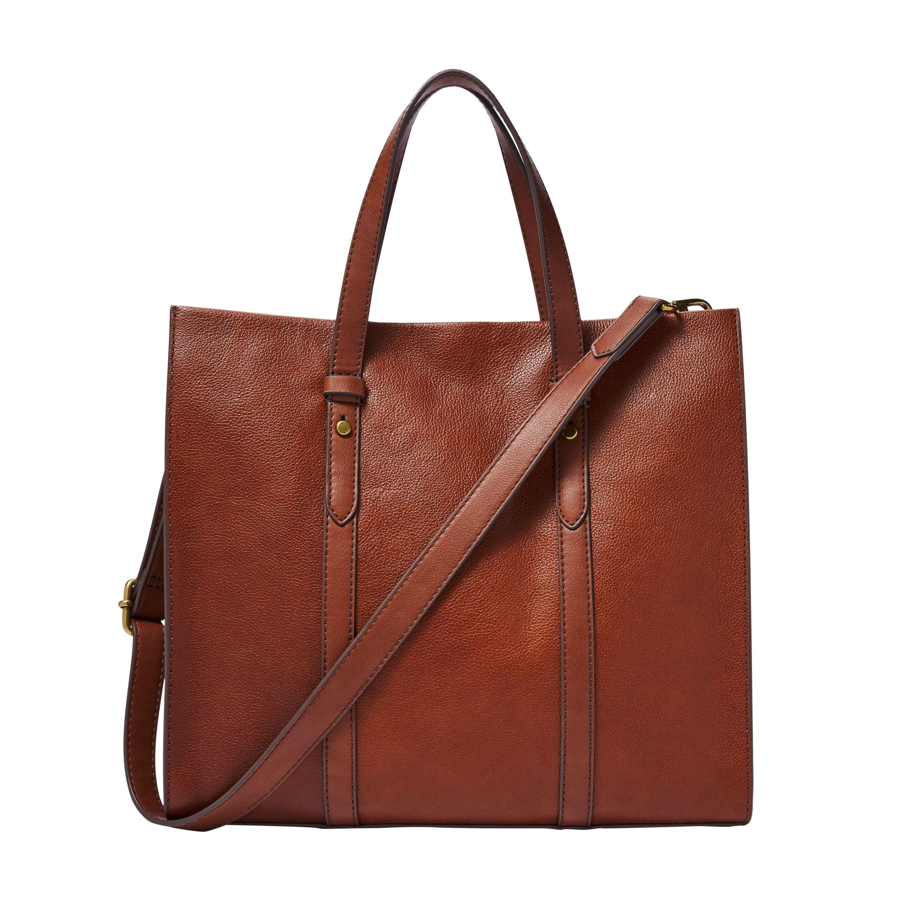 Fossil Kingston Leather Tote in Brown | Lyst