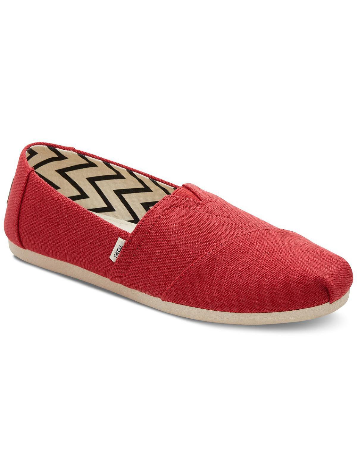 TOMS Alpargata Flat Canvas Loafers in Red | Lyst