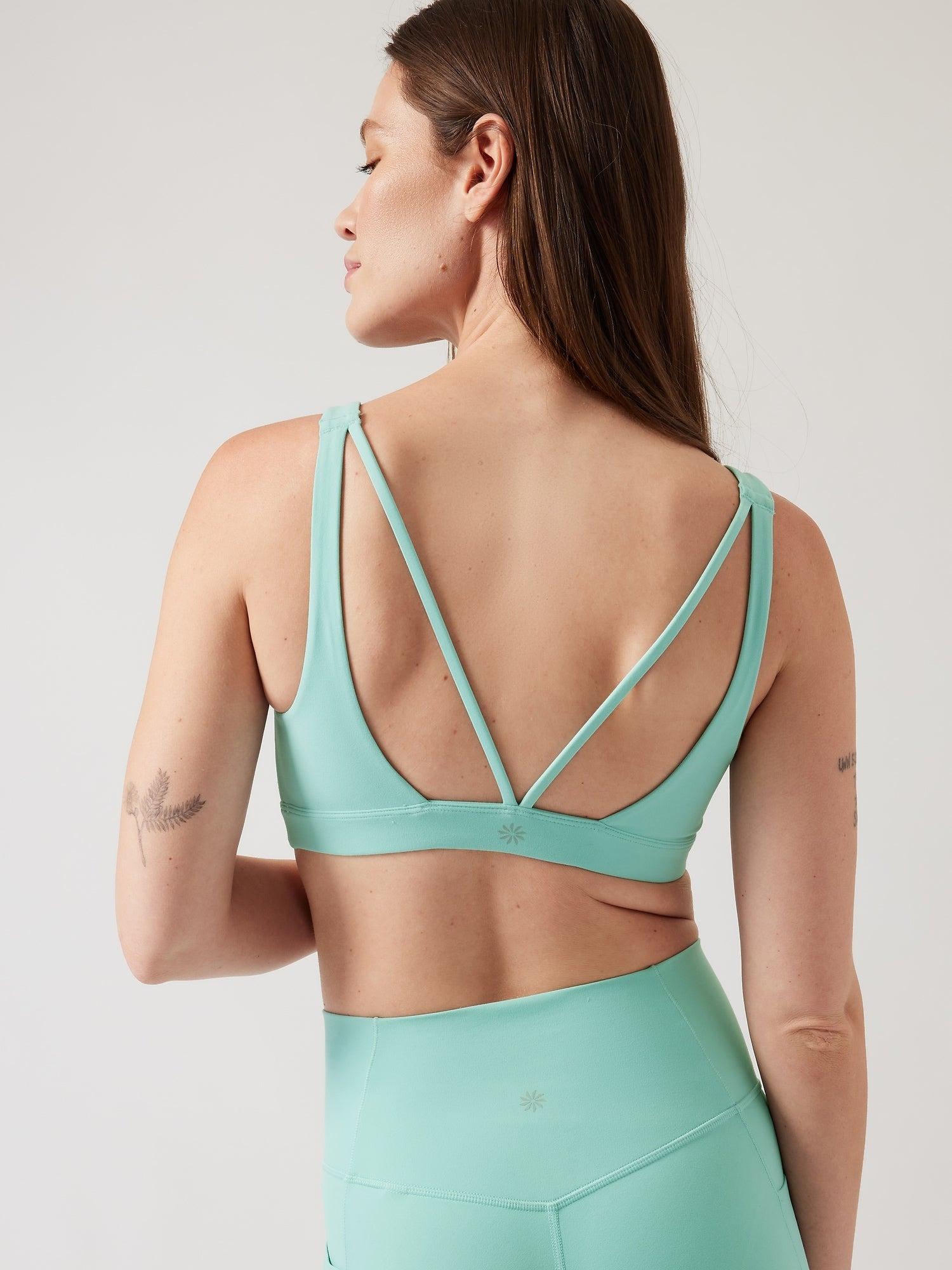 Athleta Exhale Bra A C in Green