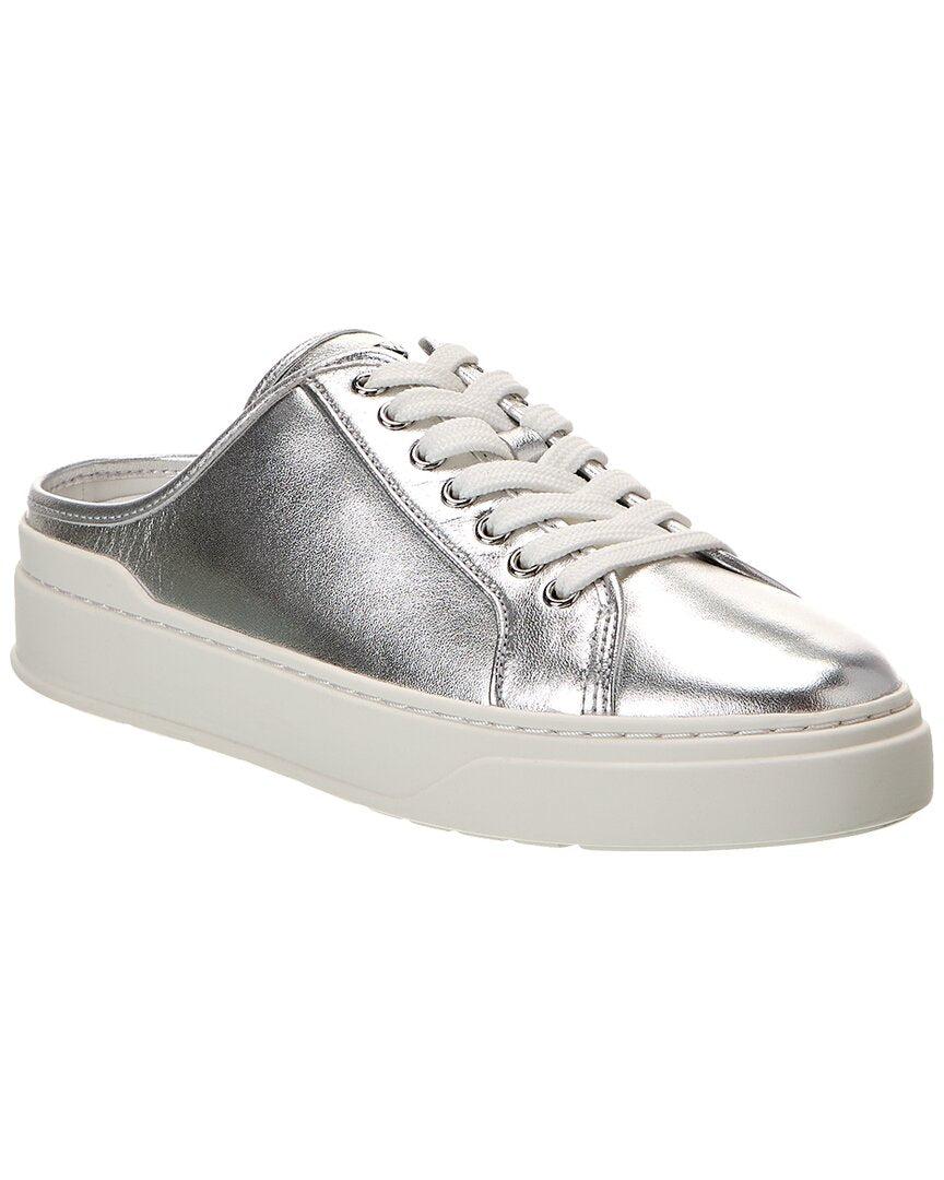 Stuart Weitzman Skater Leather Mule Sneaker in White | Lyst