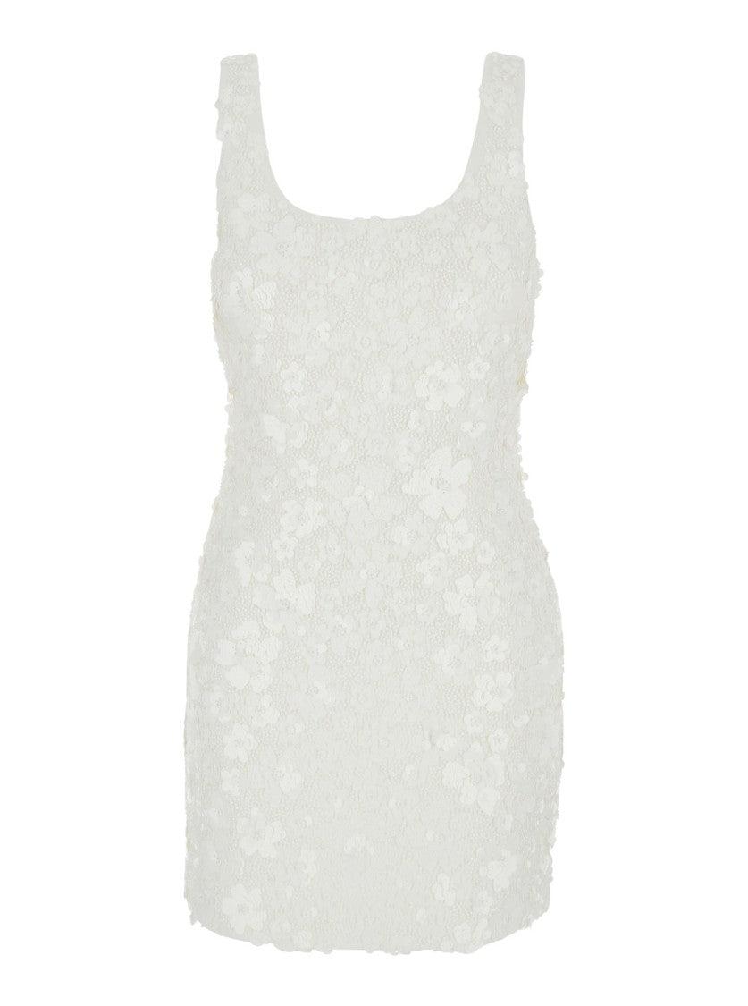 MICHAEL Michael Kors Floral Sequin Tank Mini Dress in White | Lyst