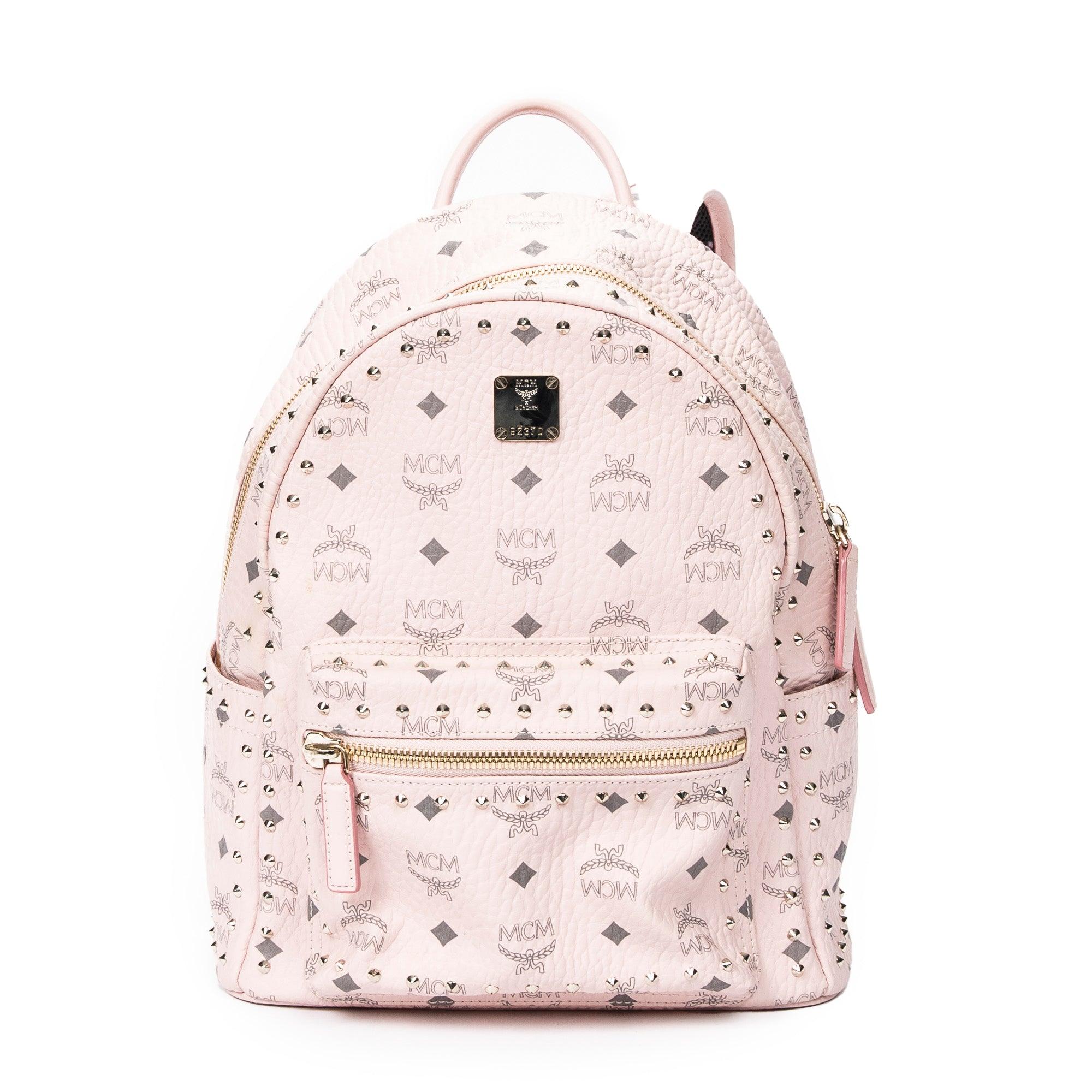 MCM Soft Pink Small Stark Backpack