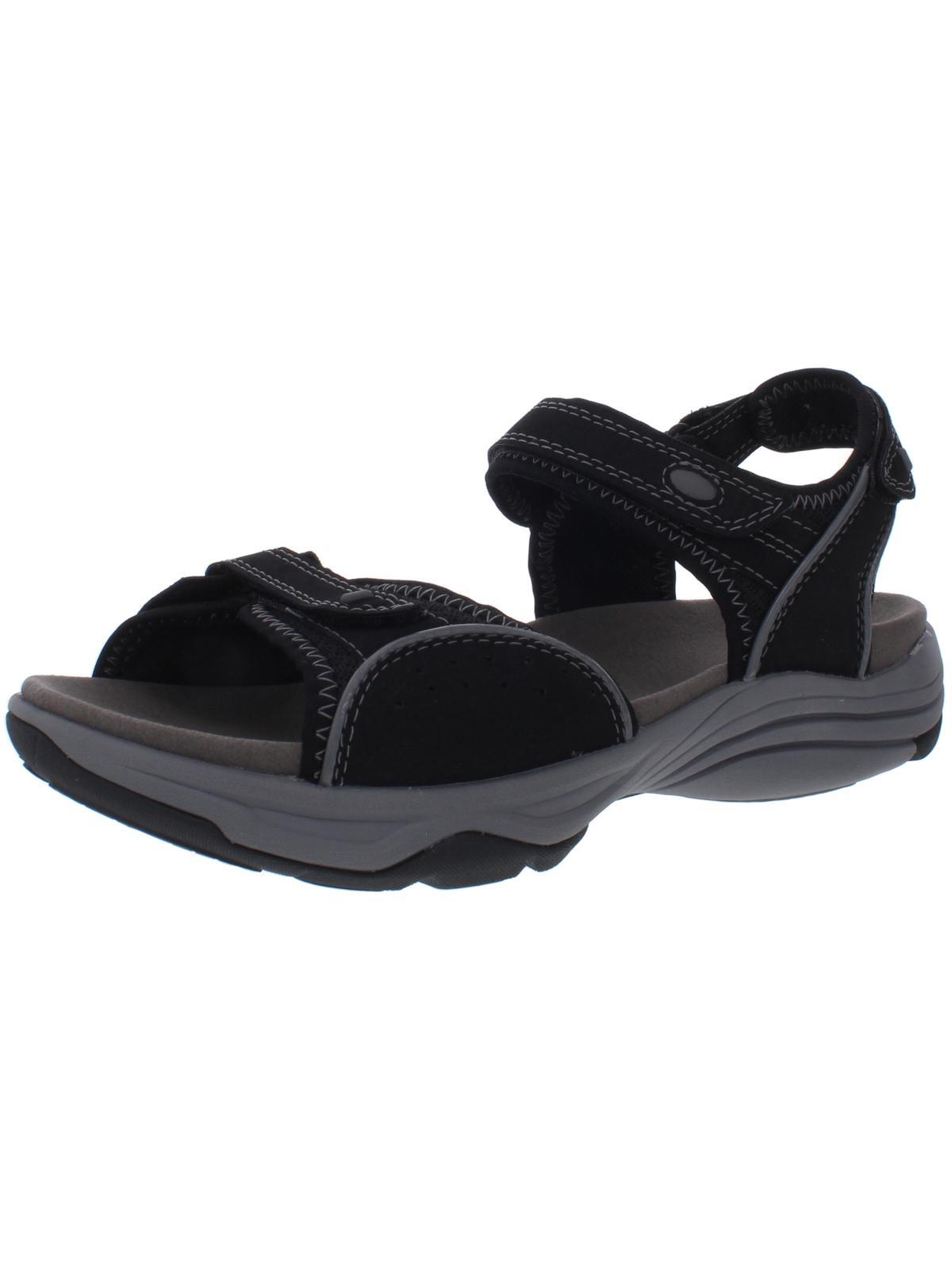 Clarks Wave Grip Ankle Strap Open Toe Footbed Sandals in Black Lyst