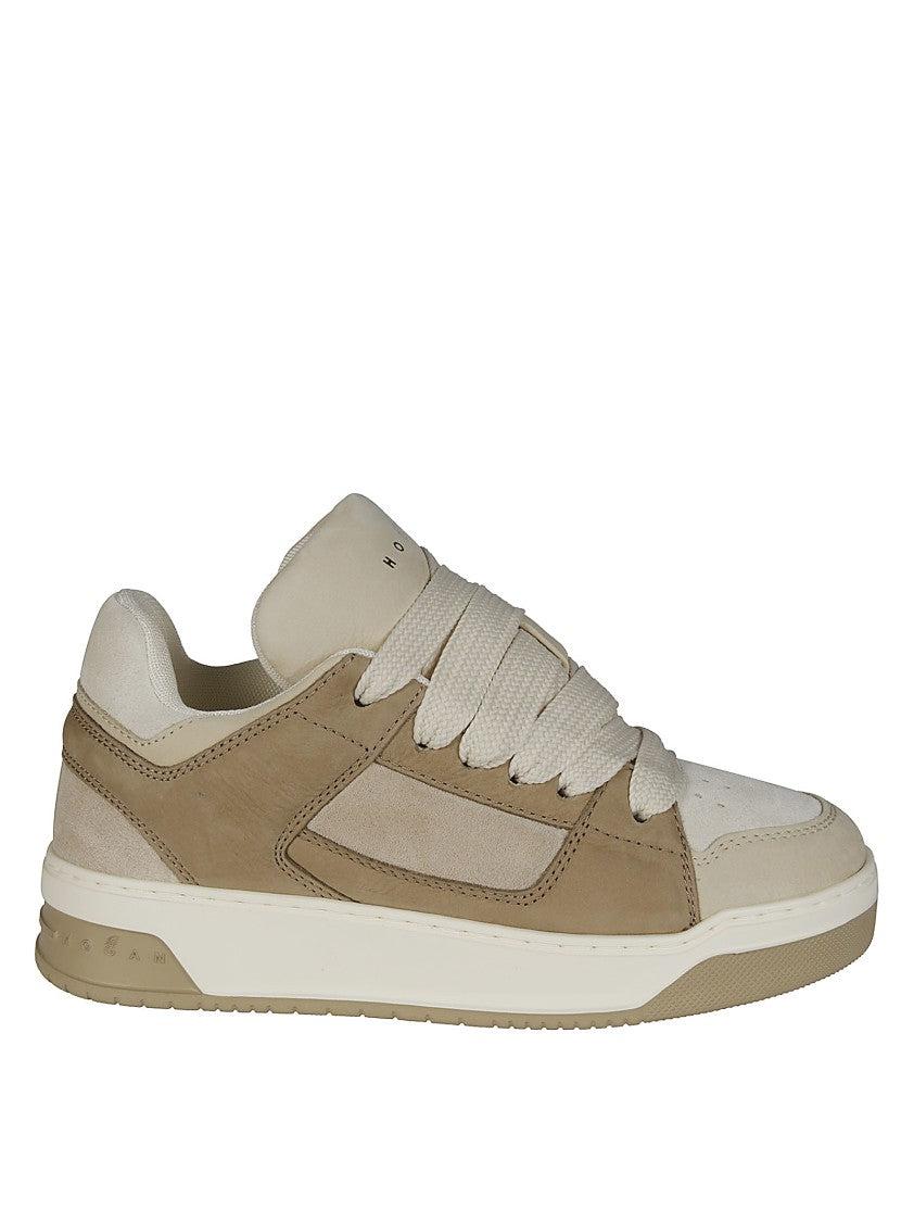 スニーカー Hogan H693' Yogurt-Colored Smooth Leather Sneakers Hogan Smooth Leather Sneakers Rubber Sole | ModeSens