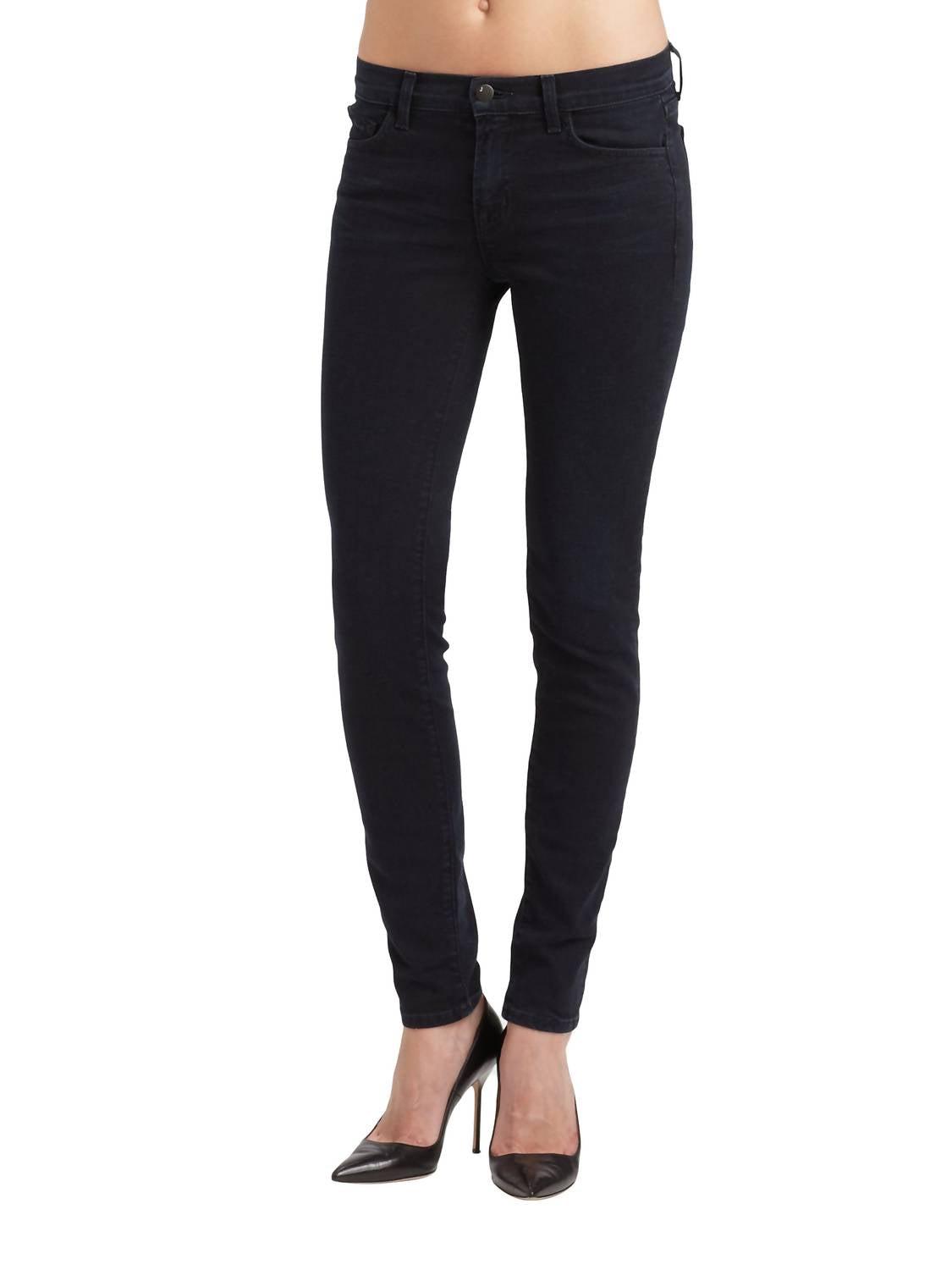 J Brand Classic Fit Mid Rise Skinny Jeans In Black in Blue | Lyst