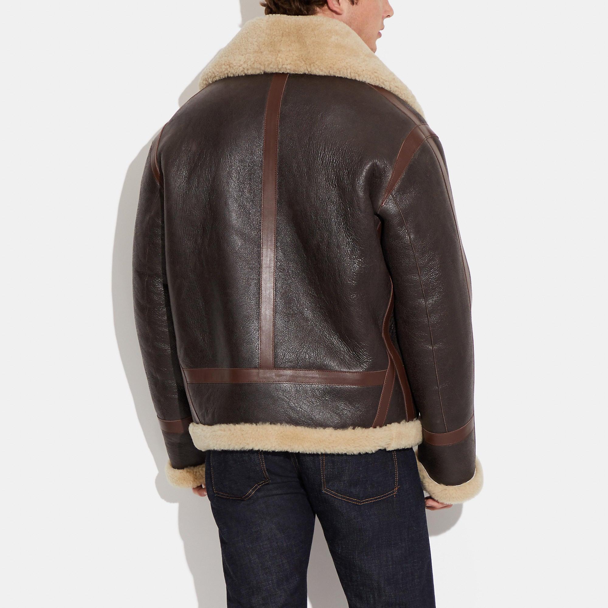 Coach Outlet Shearling Aviator in Black for Men Lyst