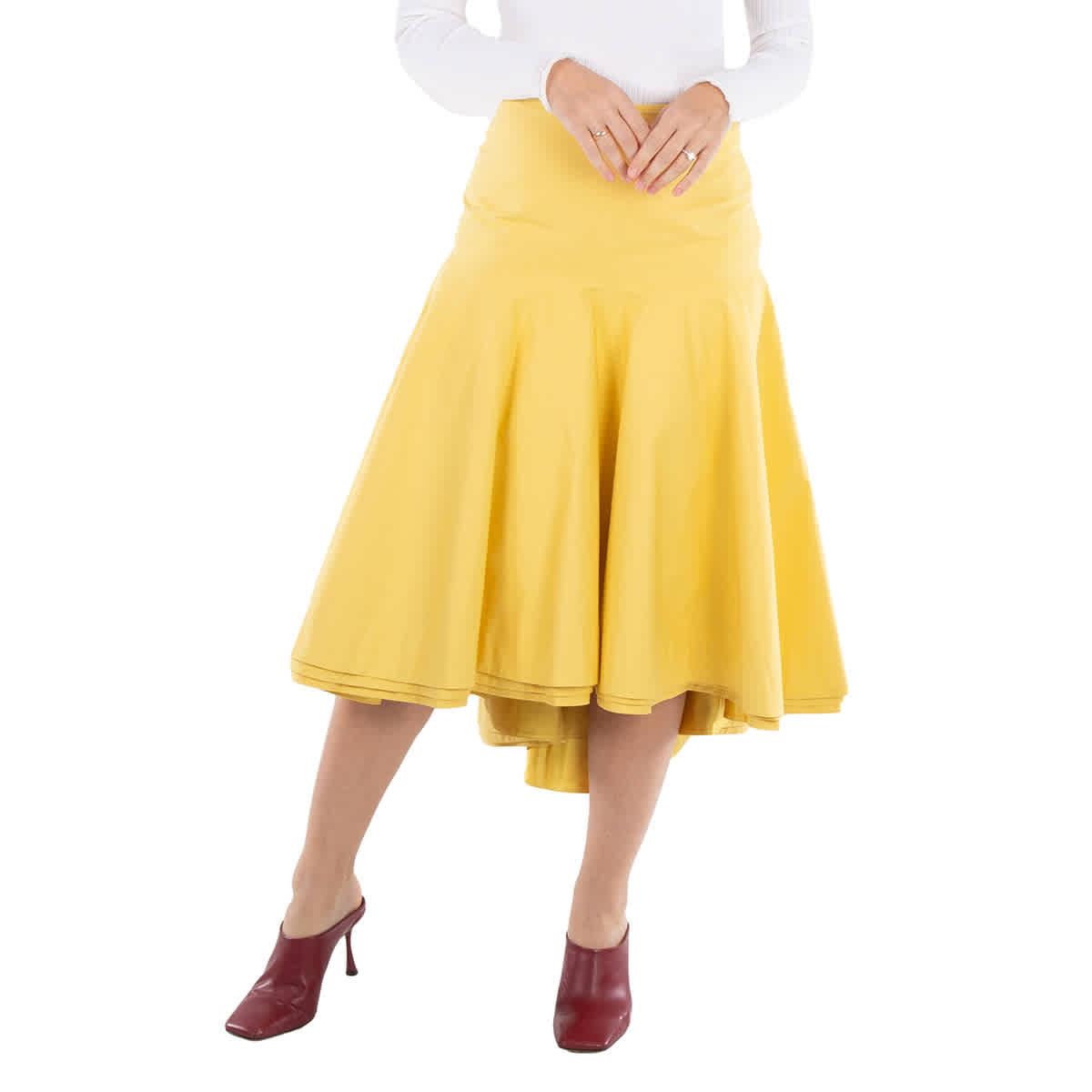 スカート JIL SANDER Women Mid Skirts J40MA0121 YELLOW Jil Sander Midi Skirt - Yellow | Garmentory