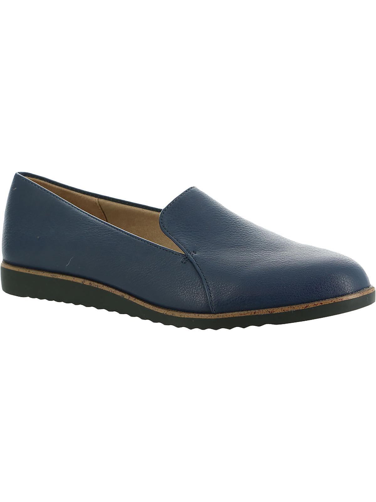 Blue leatherette slip on loafer sale