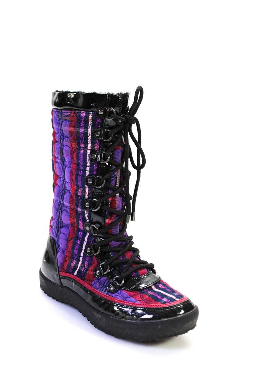 Purple coach boots best sale