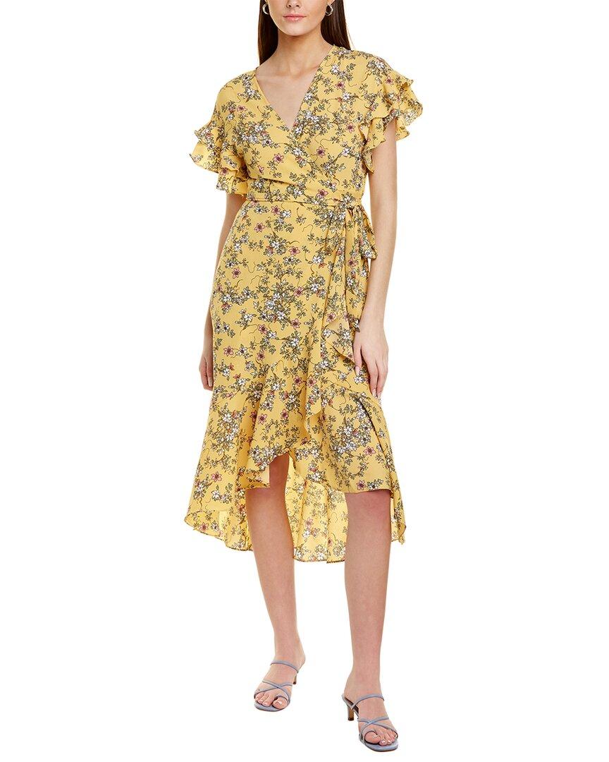 Max Studio Wrap Dress in Yellow | Lyst