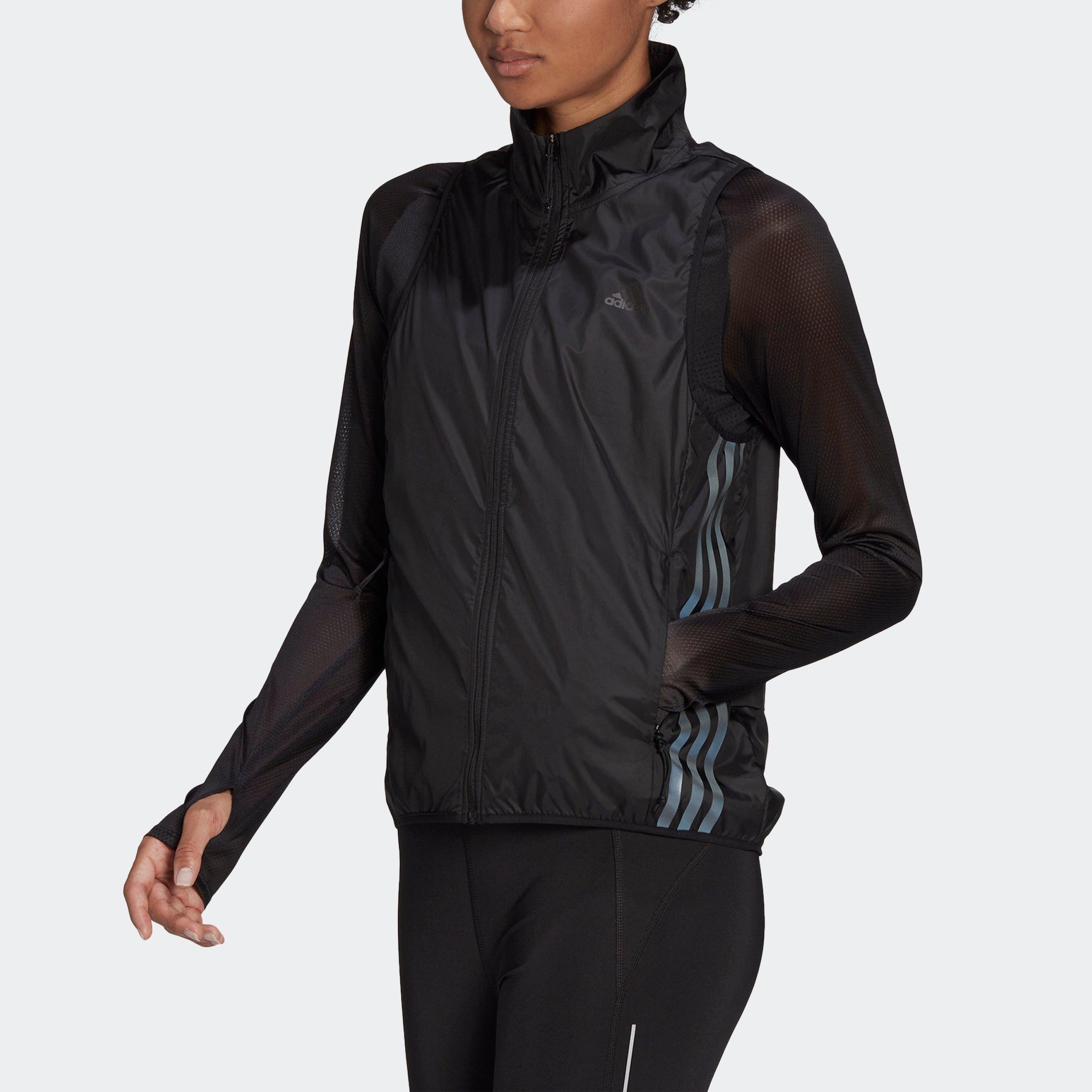 adidas Run Icon 3-stripes Running Wind Vest in Black | Lyst