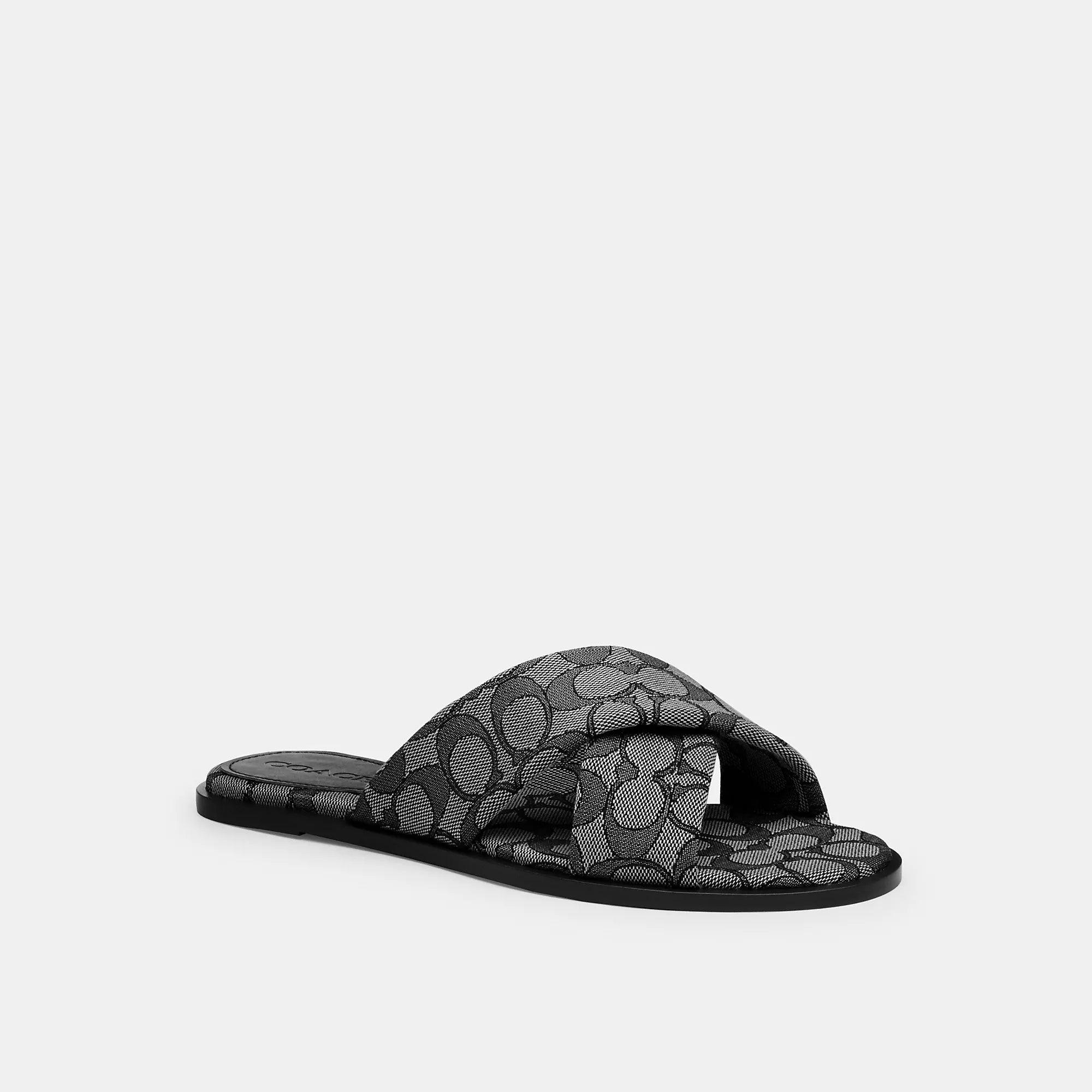 [COACH]Link Criss Cross Sandal★サンダル★ COACH Link Criss Cross Slide in Black | Lyst