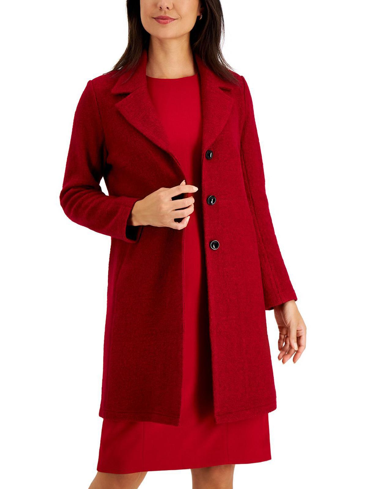 Kasper Wool Blend Office Duster Blazer in Red Lyst