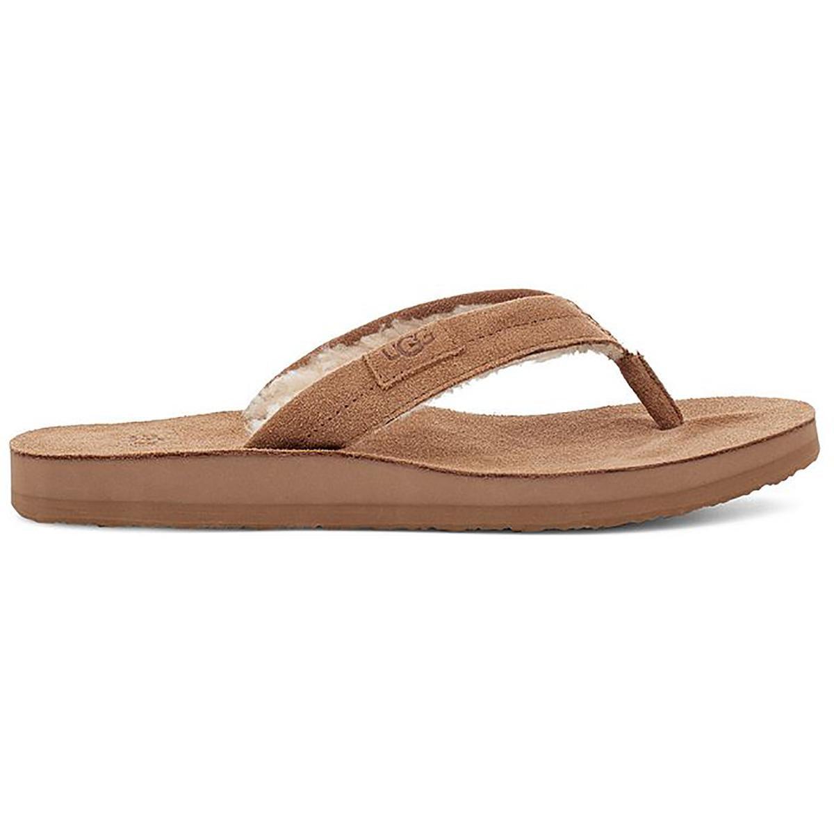 UGG Alvala Leather Toe Post Thong Sandals in Brown | Lyst