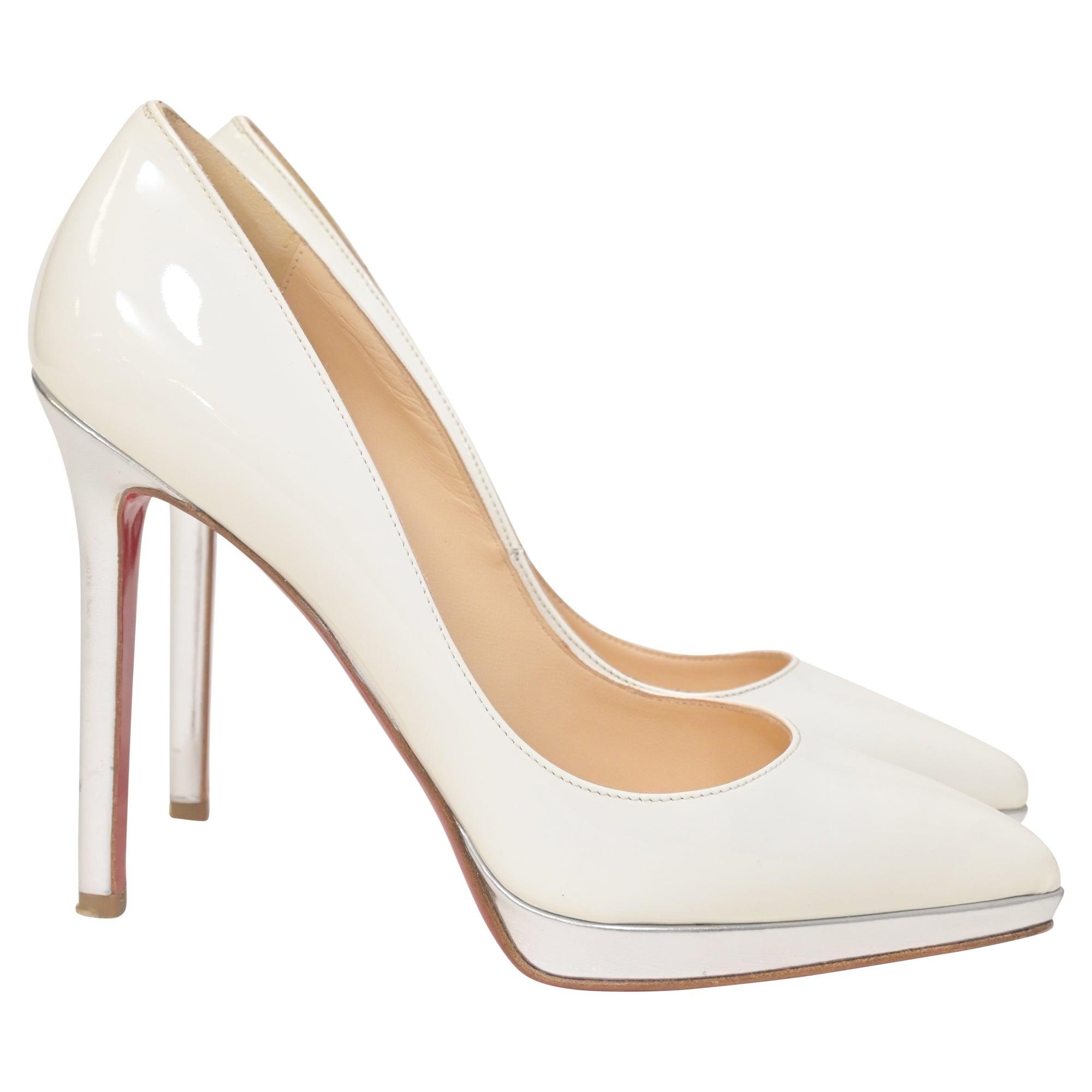 Christian Louboutin Pigalle Plato Pointed Toe Pumps in White Lyst