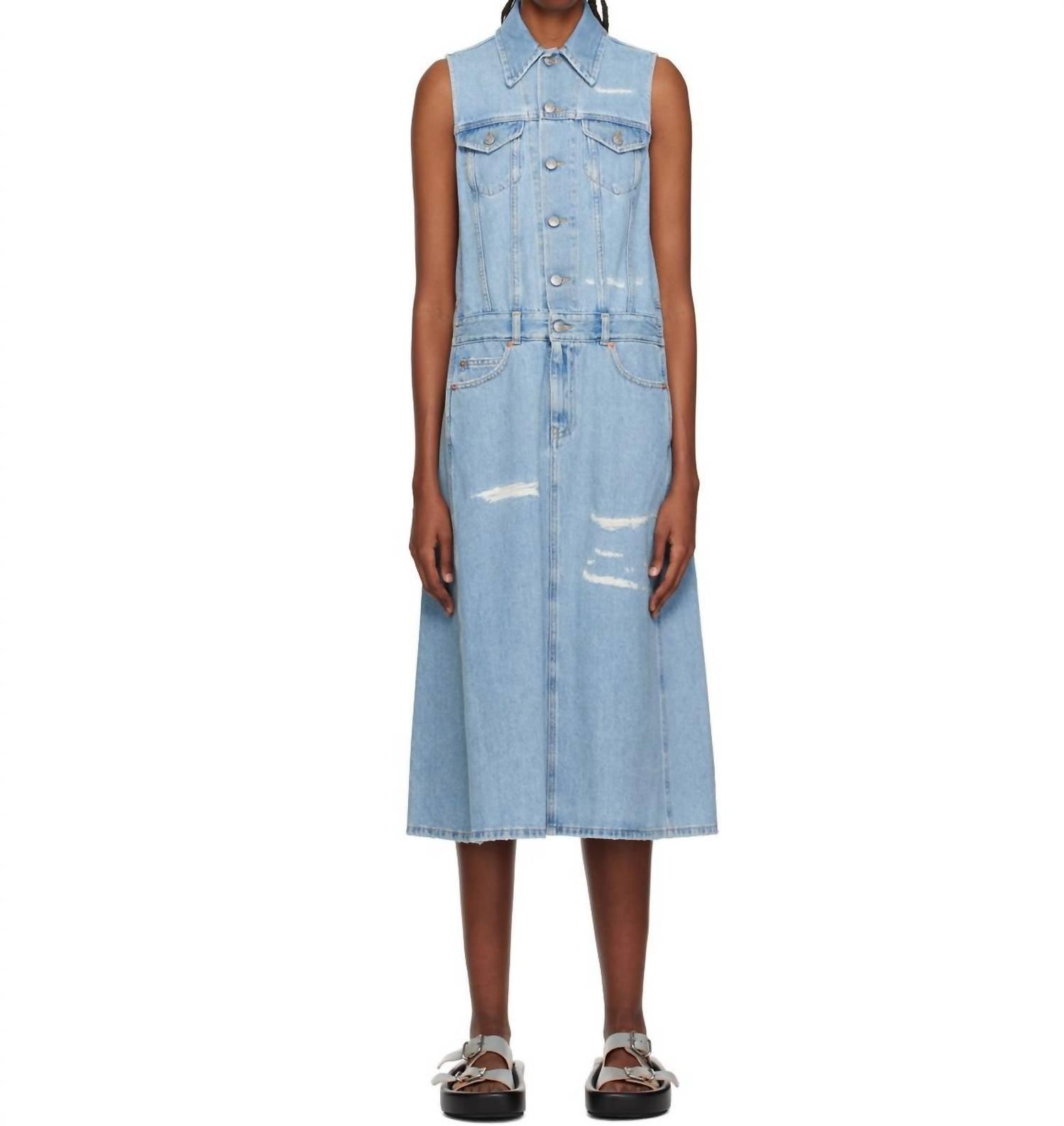 Maison Margiela Sleeveless Denim Dress in Blue | Lyst
